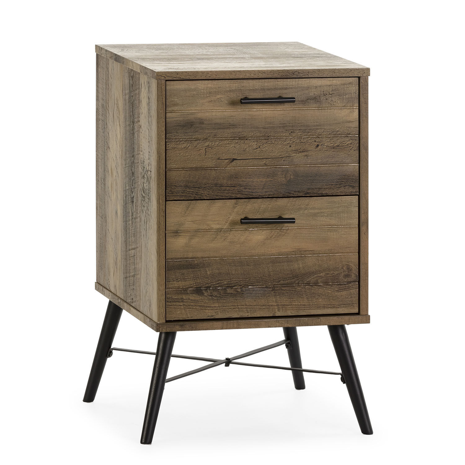 Table De Chevet Clavel 2 Tiroirs Couleur Rustique