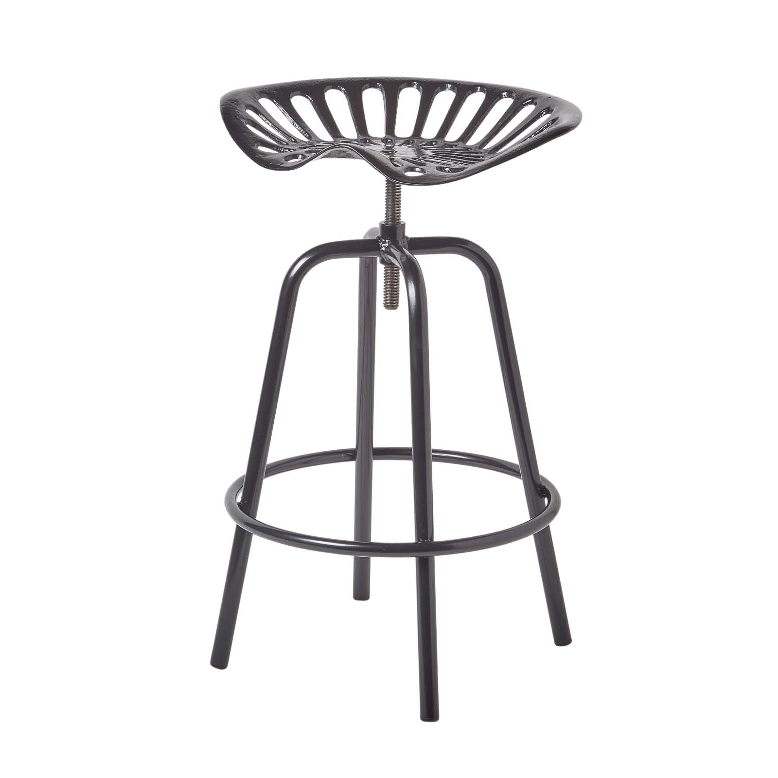 Tabouret Vintage Noir Avec Siège De Tracteur Pivotant 70 Cm - Homescapes