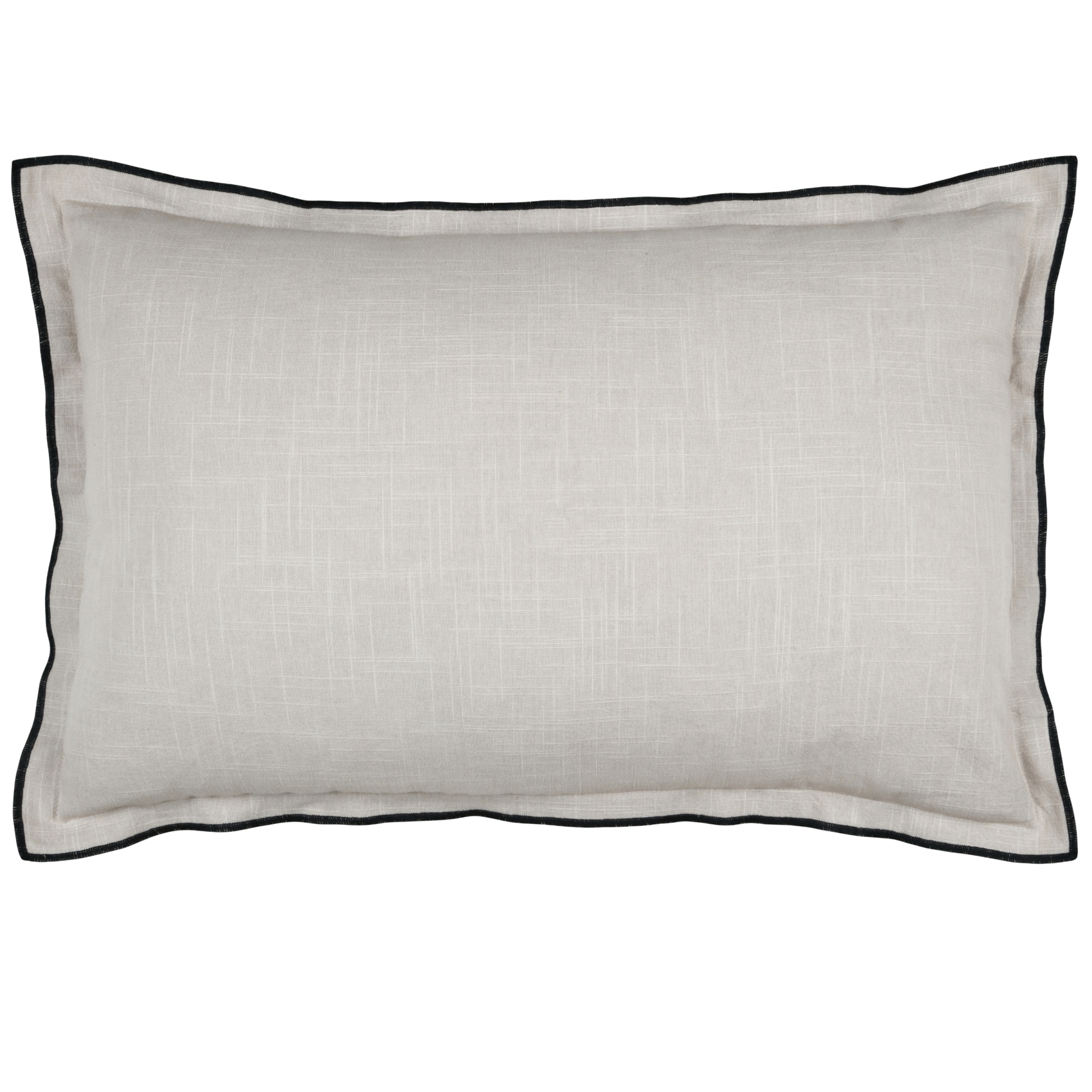 Coussin Volant Plat Feston Noir Coton