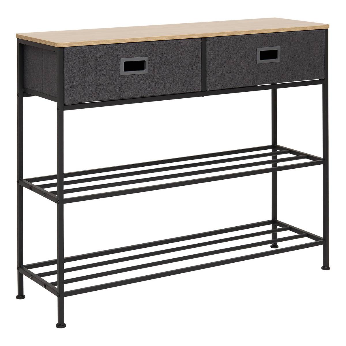 Console 2 Tiroirs Tissa Avec Range-chaussure Gris Foncé - 5five