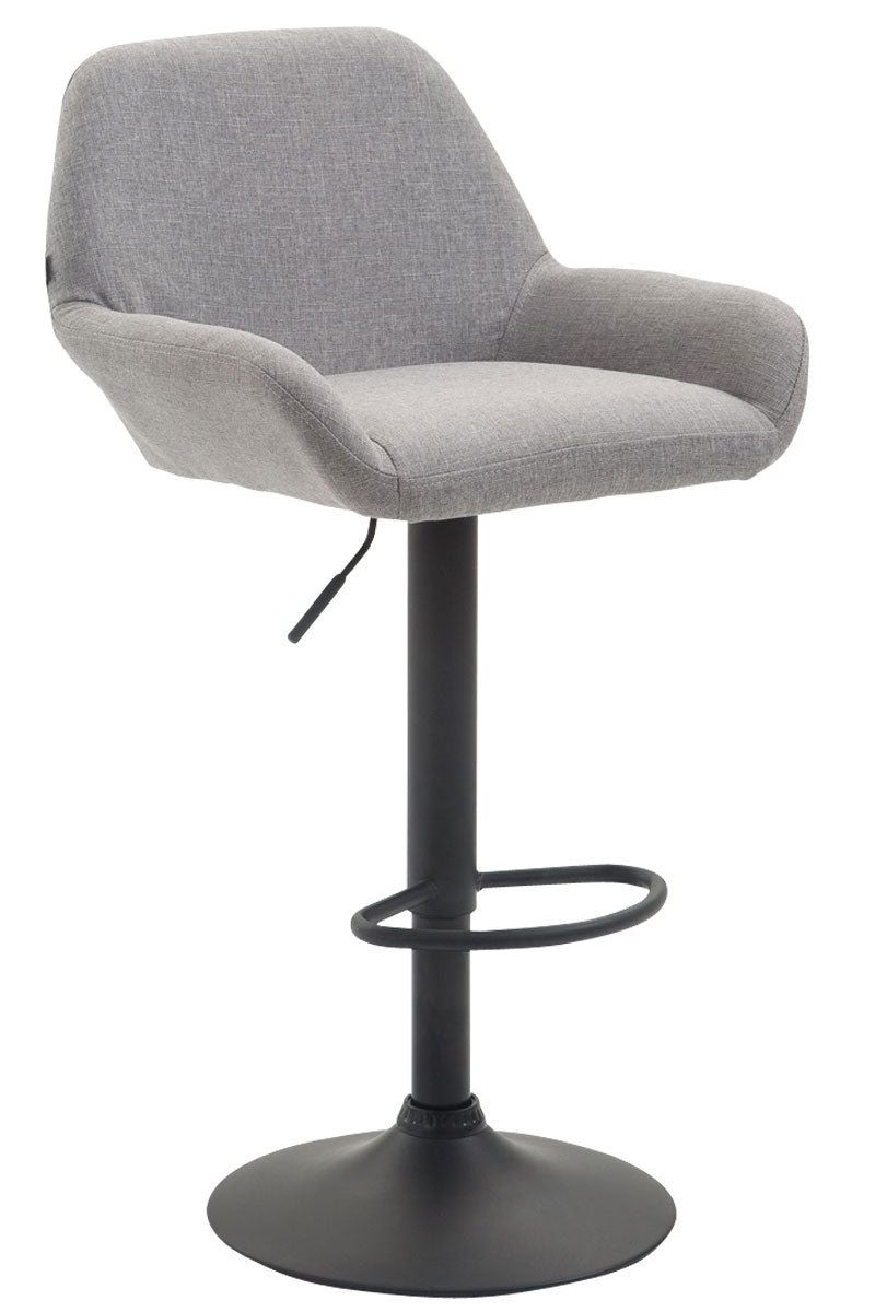 Tabouret De Bar X1 Repose-pieds En Forme D'arc En Métal Noir Assise En Tissu 10_0004547