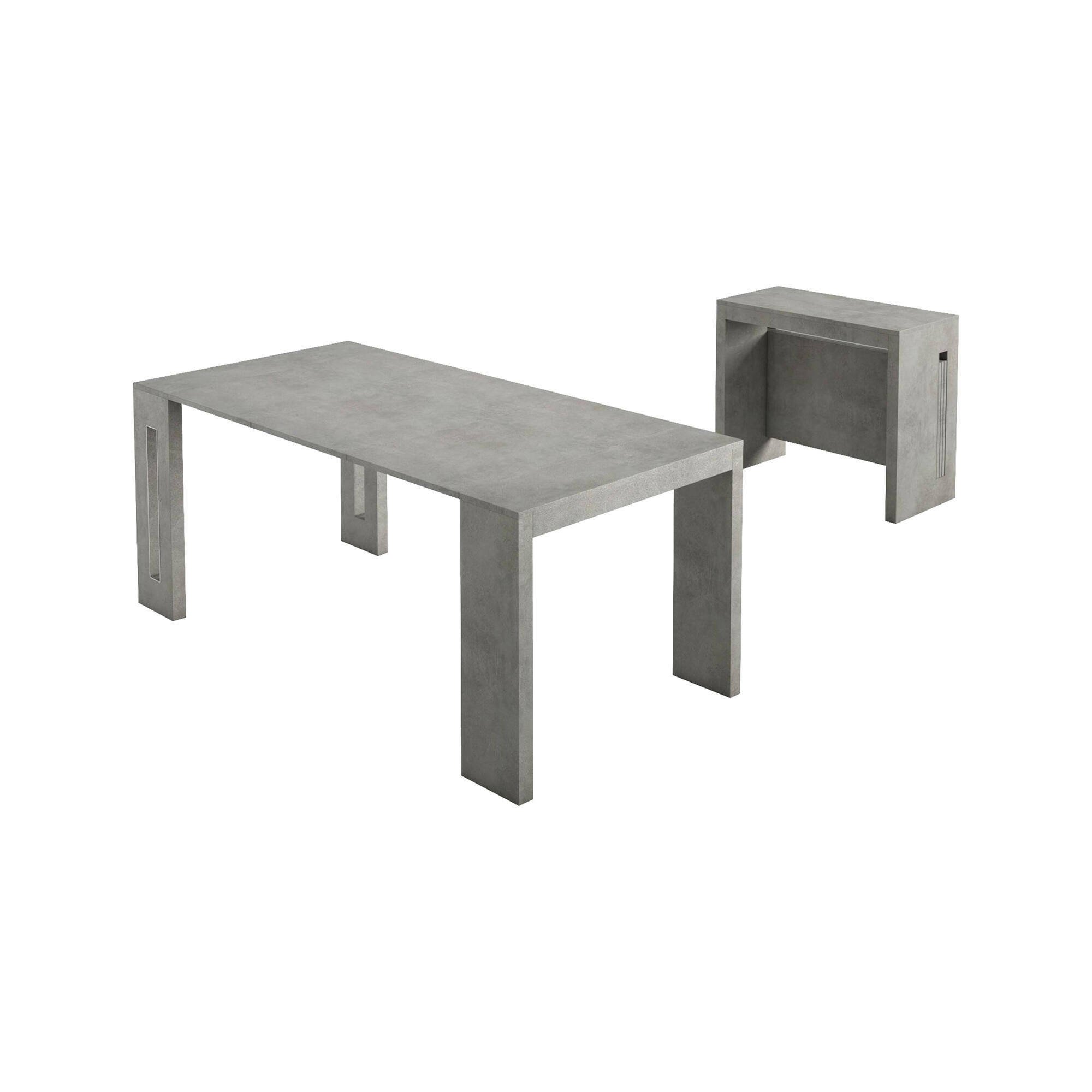 Console Extensible,effet Bois,ciment,80x44h76 Cm