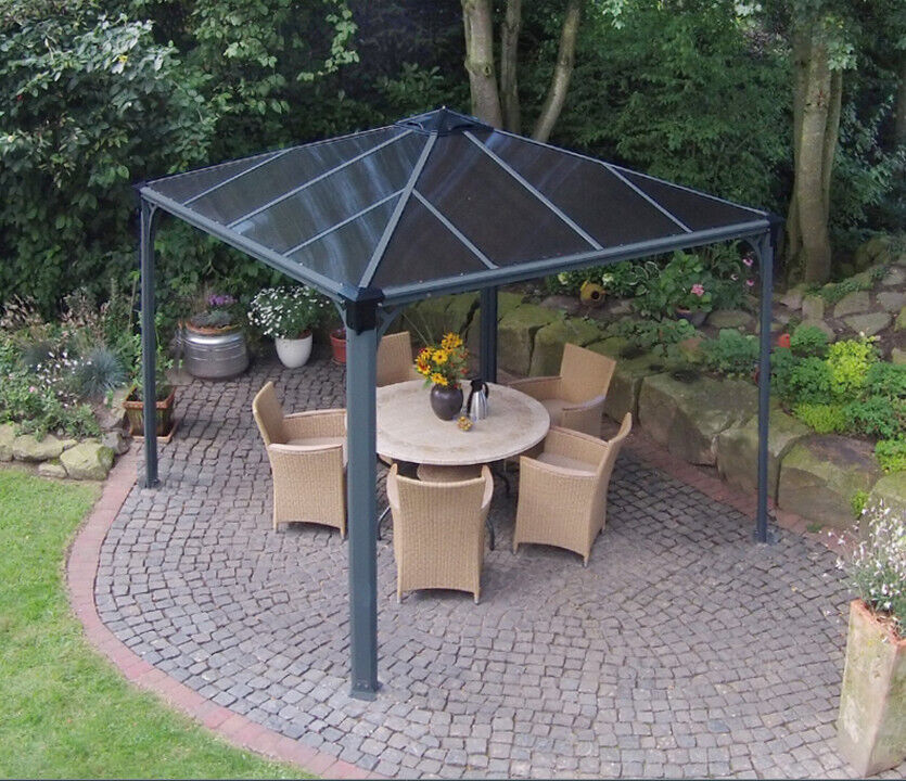 Gazébo Tonnelle 8.7m² Gris Anthracite Palram 702425