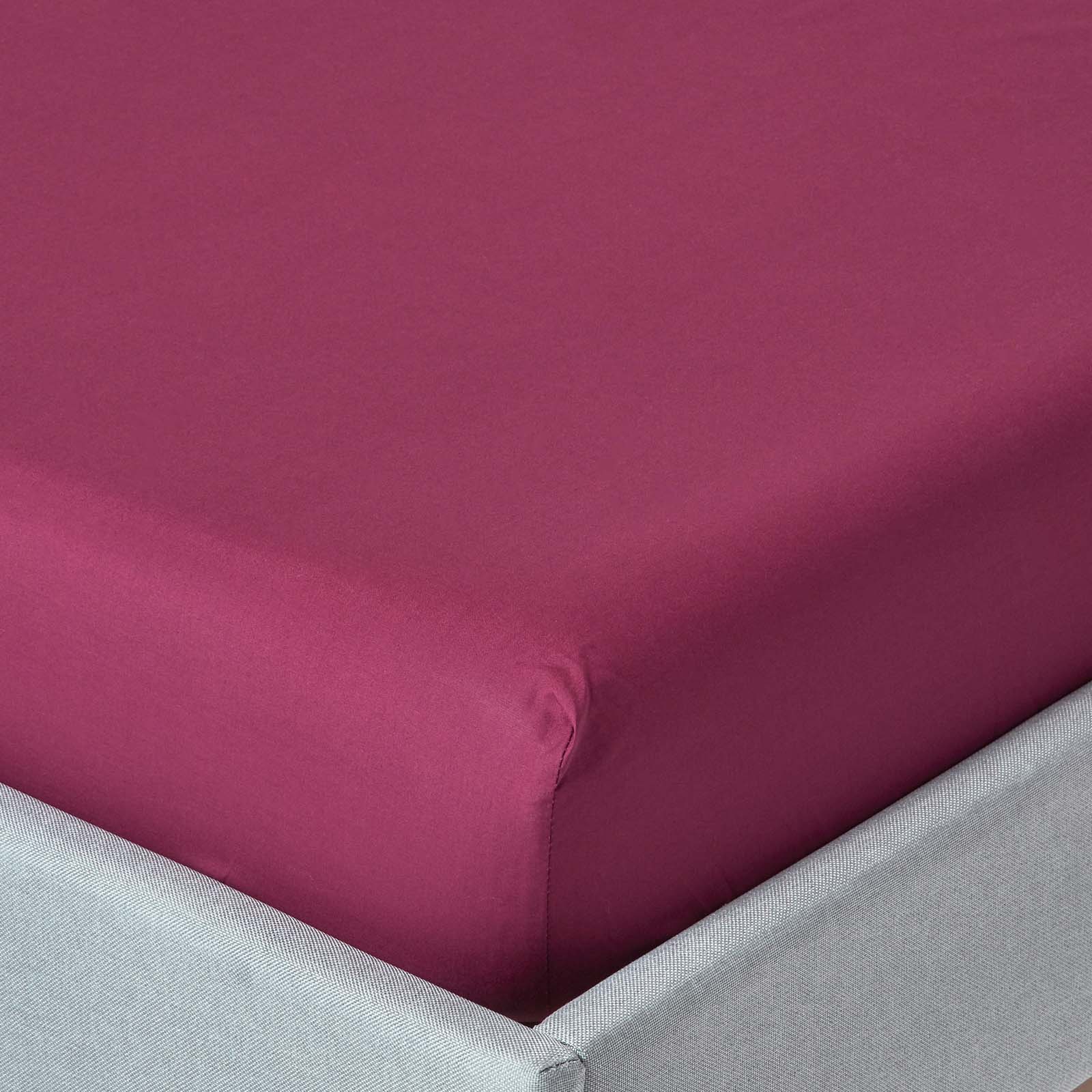 Drap-housse 46cm 180x200cm Bordeaux Coton Égyptien 200tc Homescapes