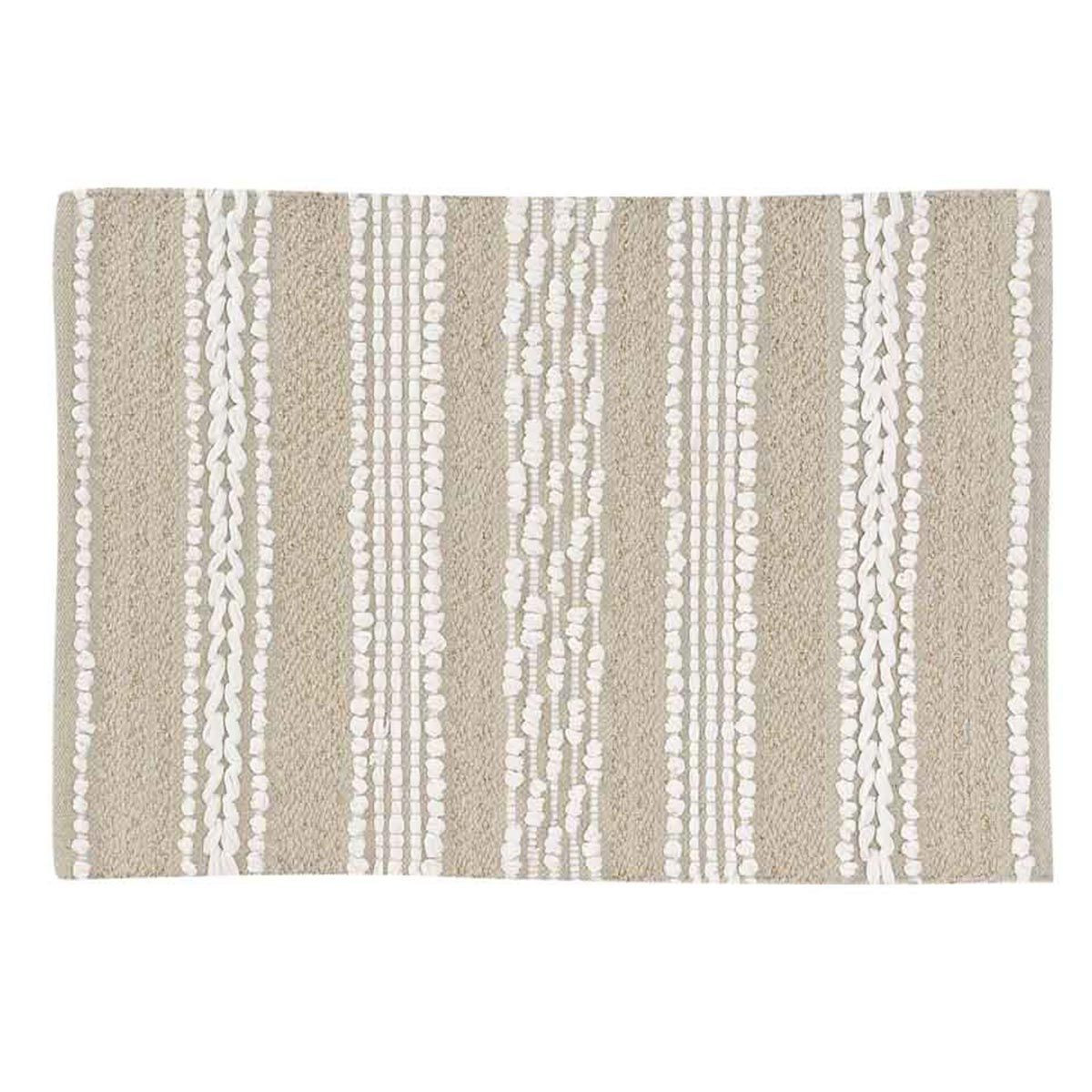 Tapis Déco "blanca" 60x90cm Naturel & Blanc