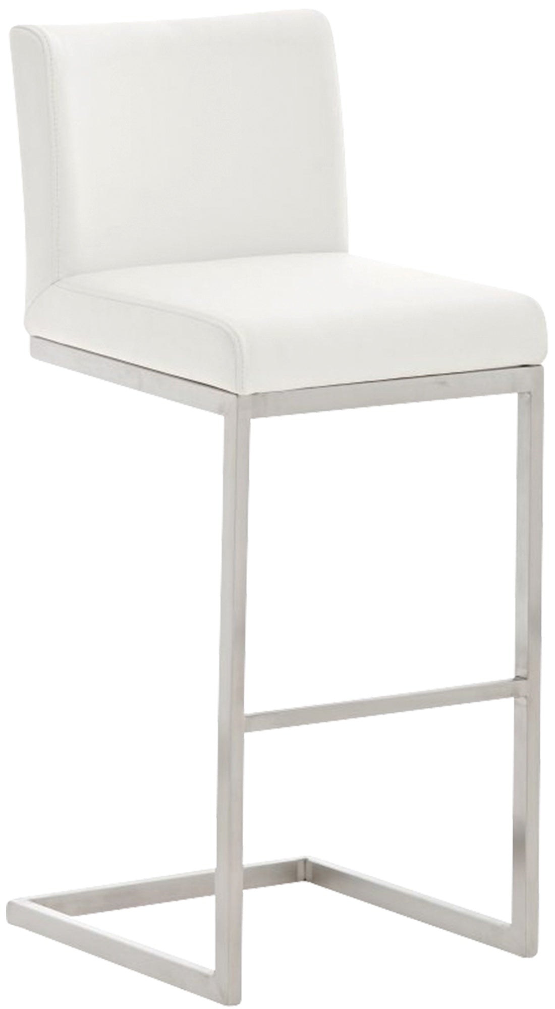 Tabouret De Bar X1 Design Moderne Support En Acier Inoxydable Assise En Pvc Blanc 10_0005318