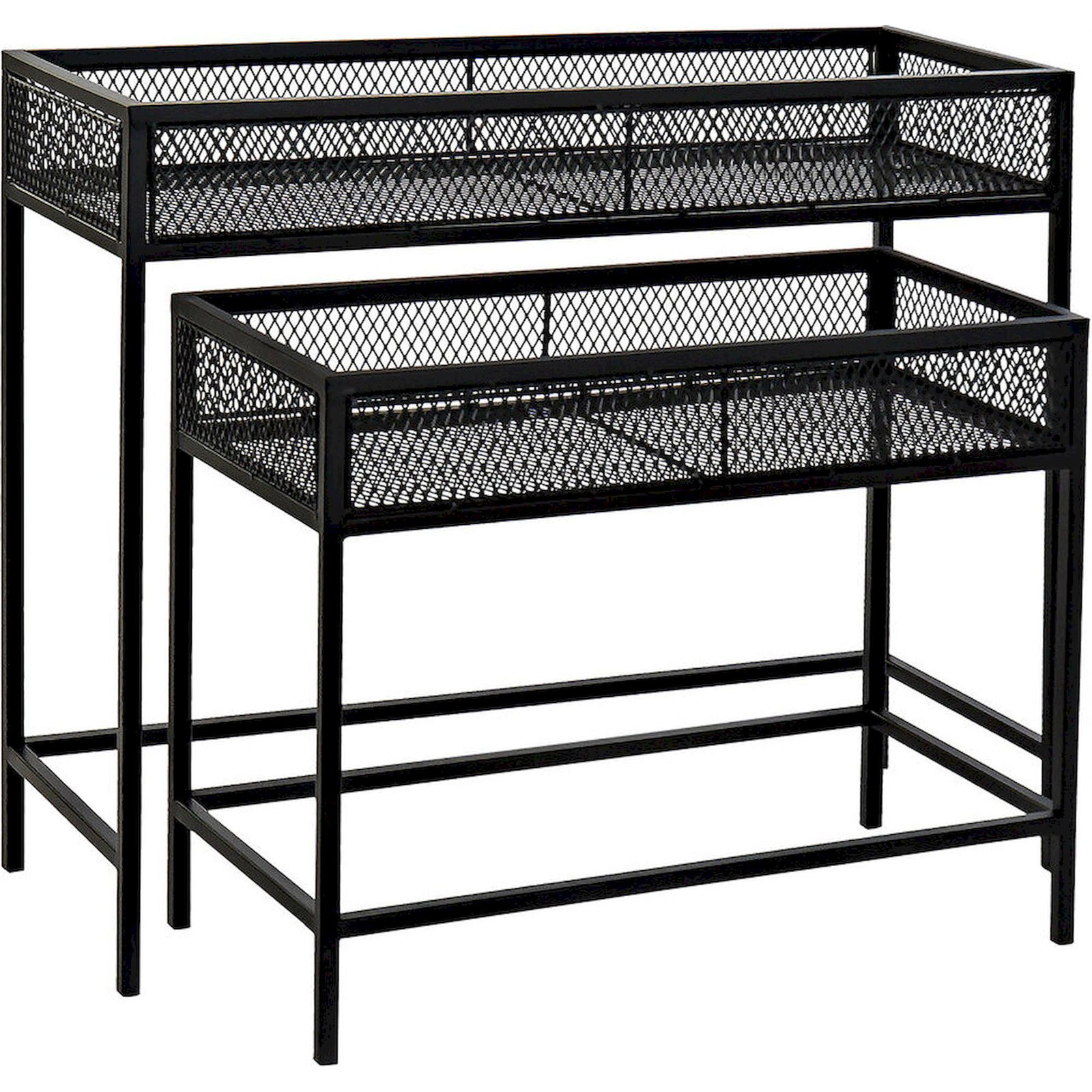 Support Élégant Pour Plantes En Métal Noir Style Industriel Loft - Noir Mat Industriel