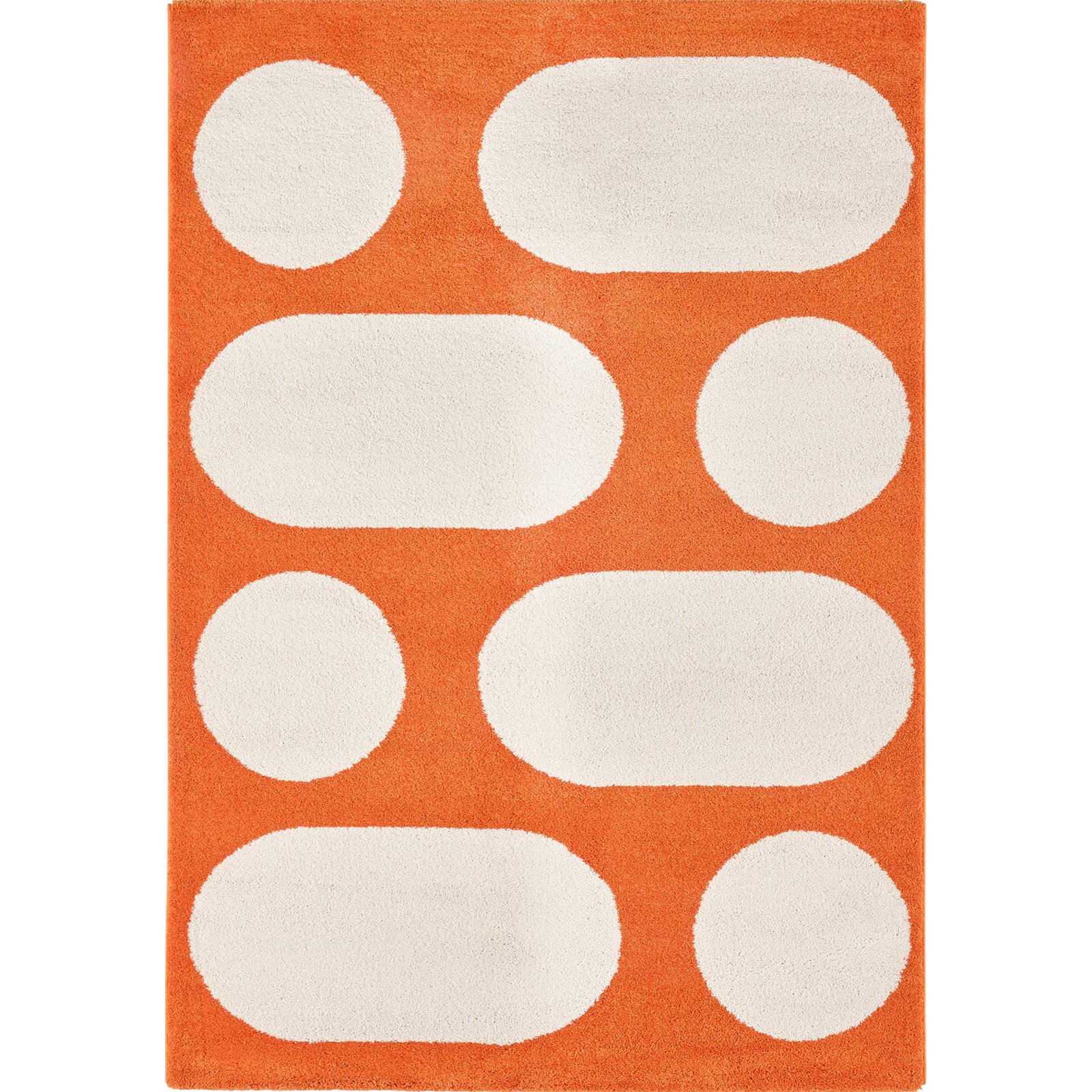 Tapis Groovy Orange Épais Doux Motif Moderne - 80 X 140 Cm