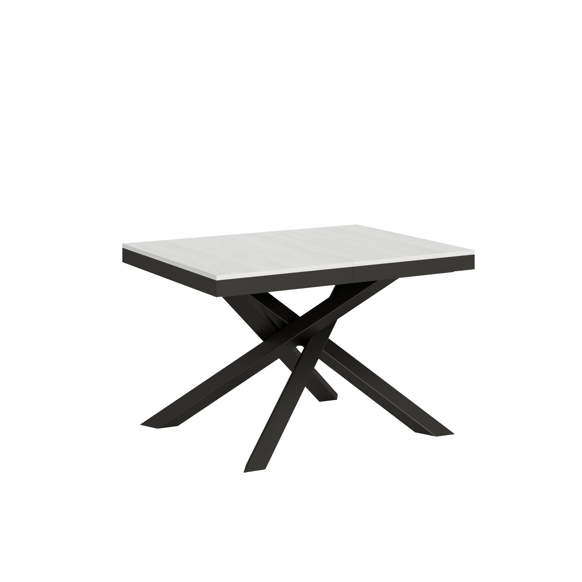 Table Extensible 90x120/224 Cm Volantis Evolution Frêne Blanc Structure Anthracite