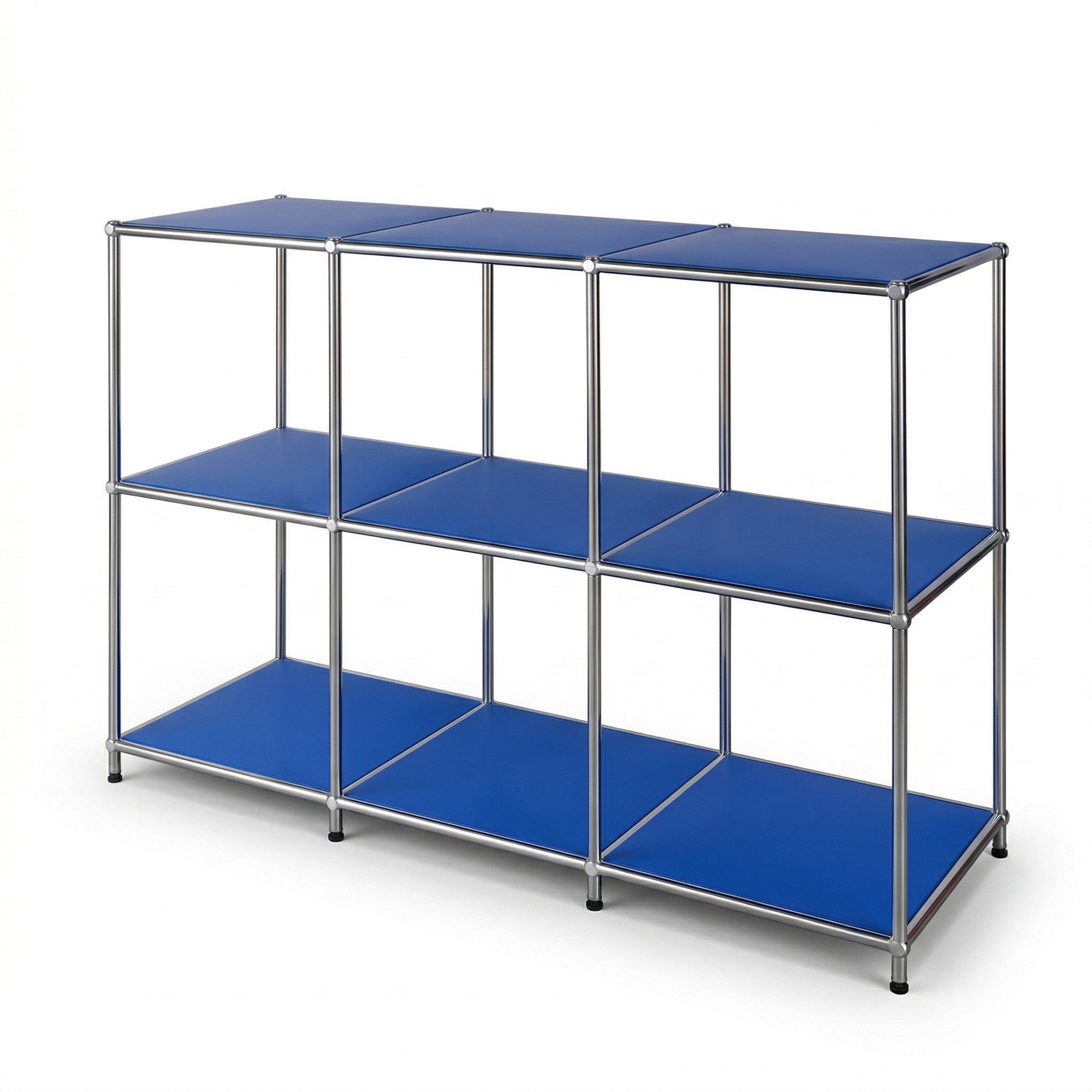 Floordirekt - Étagère En Métal Chromé 3 Niveaux - Dimensions L116 X P40 X H82 Cm - Revêtement En Poudre Mat - Pour Salon, Bureau, Cuisine, Chambre