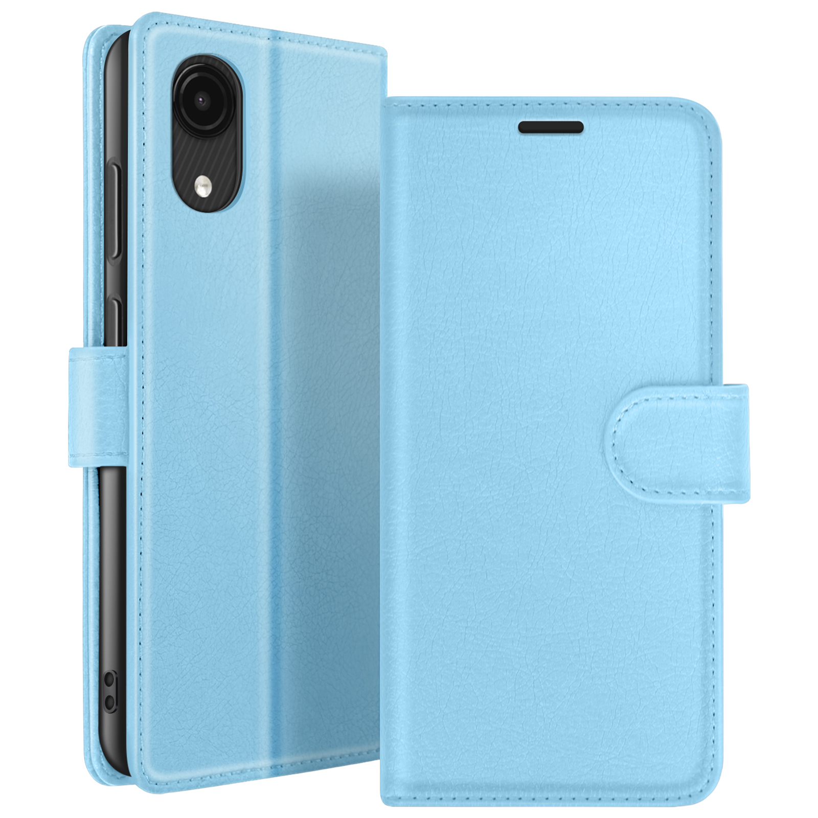 Étui Portefeuille Pour Galaxy A03 Core Avec Support Et Languette Magnétique Bleu Clair Zanaé