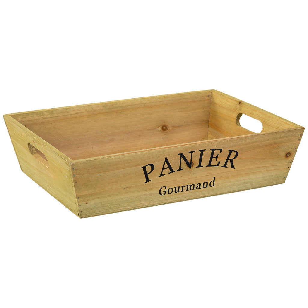 Panier En Bois Marron 37 X 28 X 9 Cm (h)