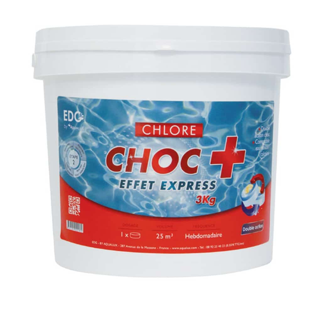 Galet Chlore Choc Piscine Edg 250 G Seau 3 Kg