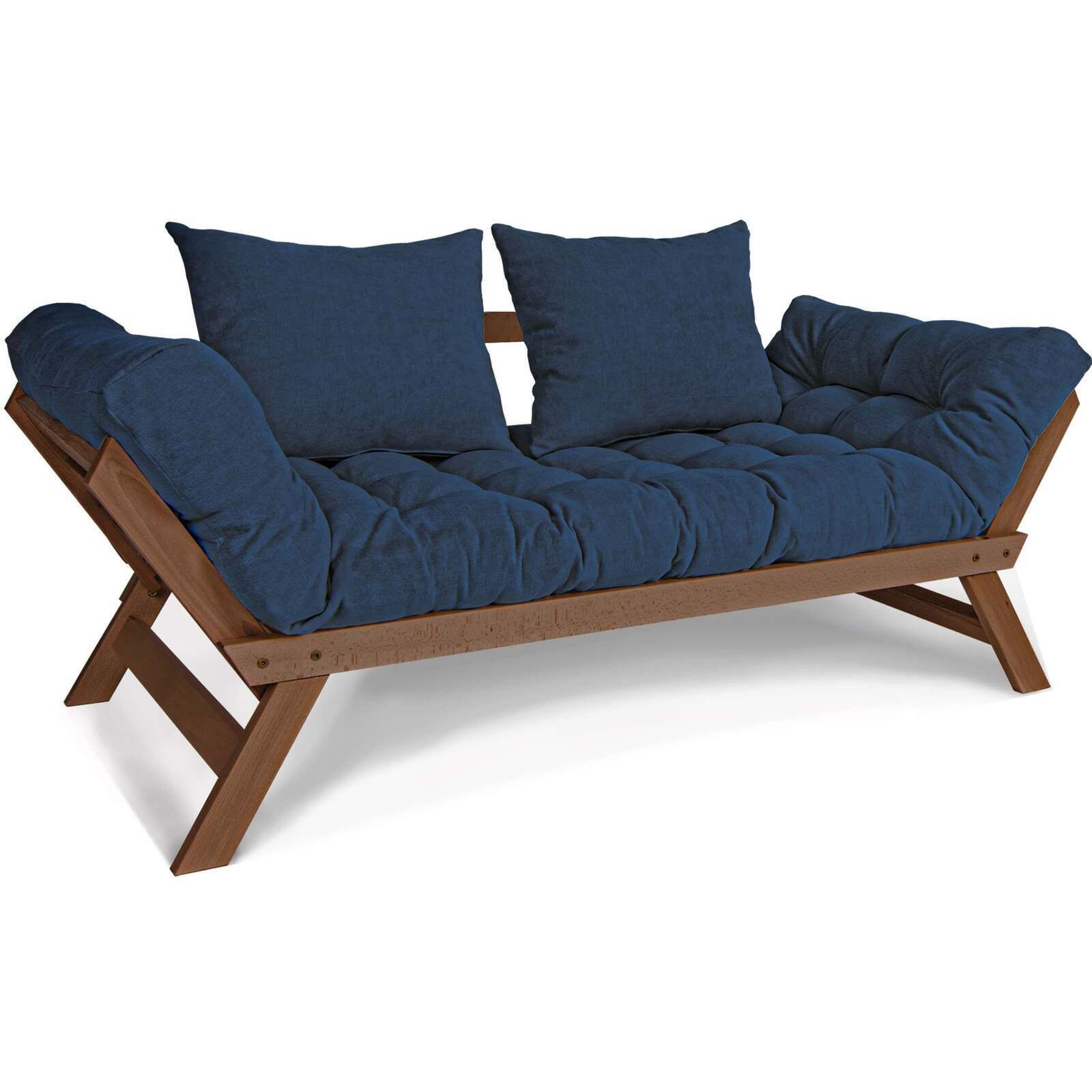 Canapé Lit Allegro - 80 X 203 Cm - Bois Clair Et Marron