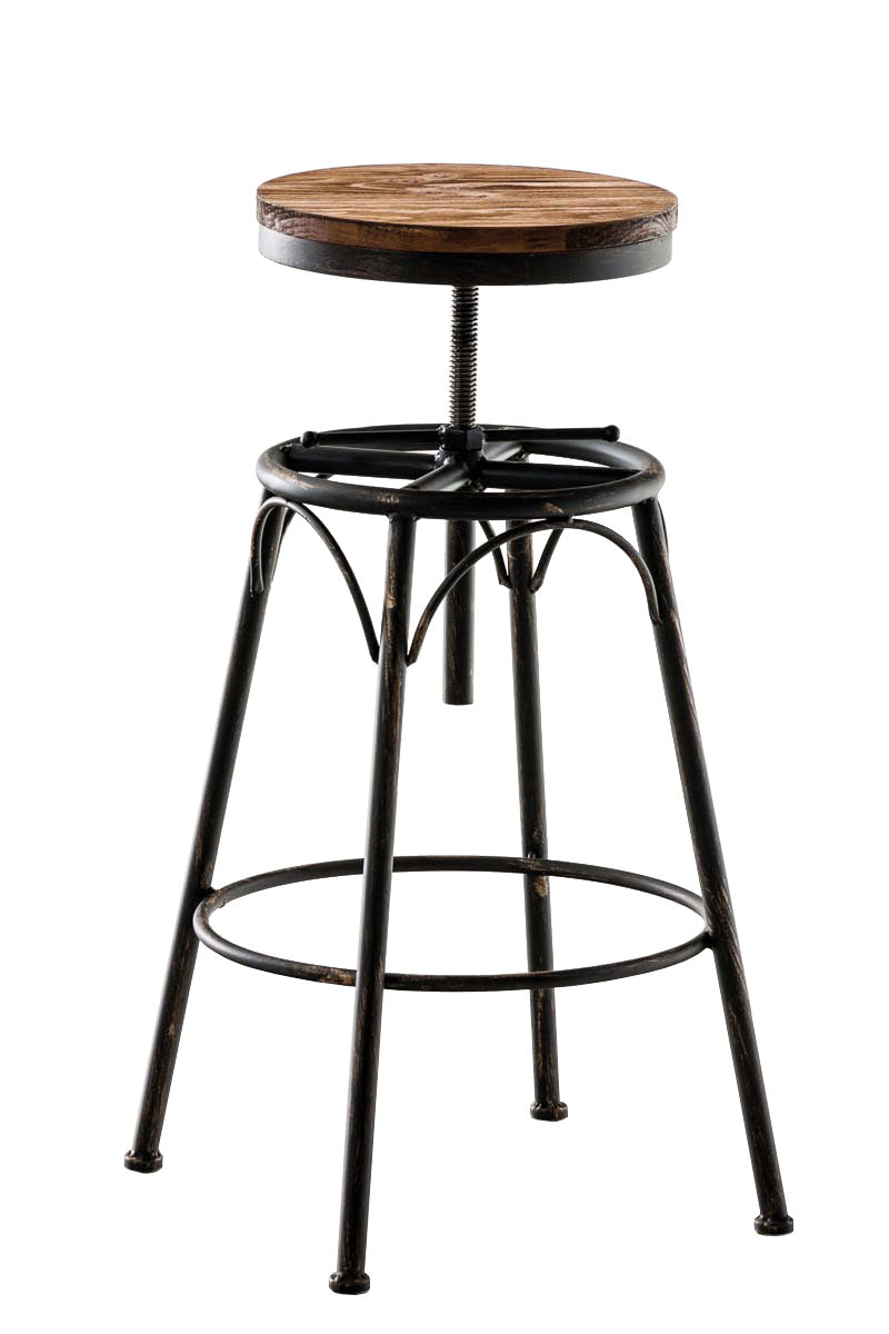 Tabouret De Bar X1 Style Industriel Contemporain Hauteur Réglable En Métal Bronze Et Assise 10_0004539