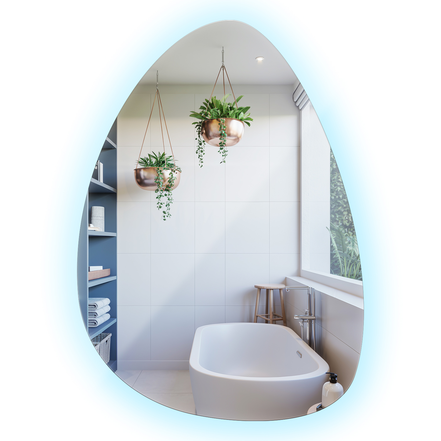 Miroir Mural Organique Led Japandi Chic 57x80 Cm - Froide