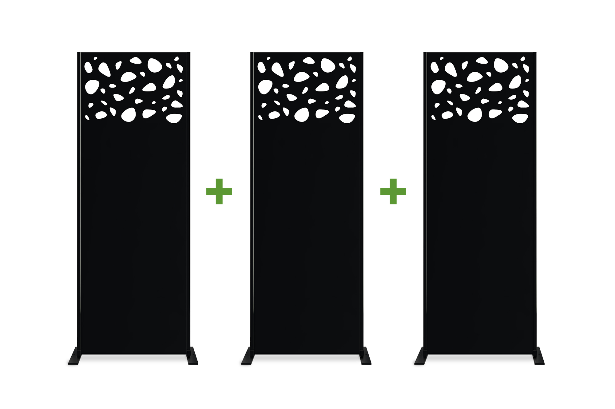 Casanoov Lot De 3 Panneaux Décoratifs Sunny Noir H.160 Cm Motifs Sur Le Haut