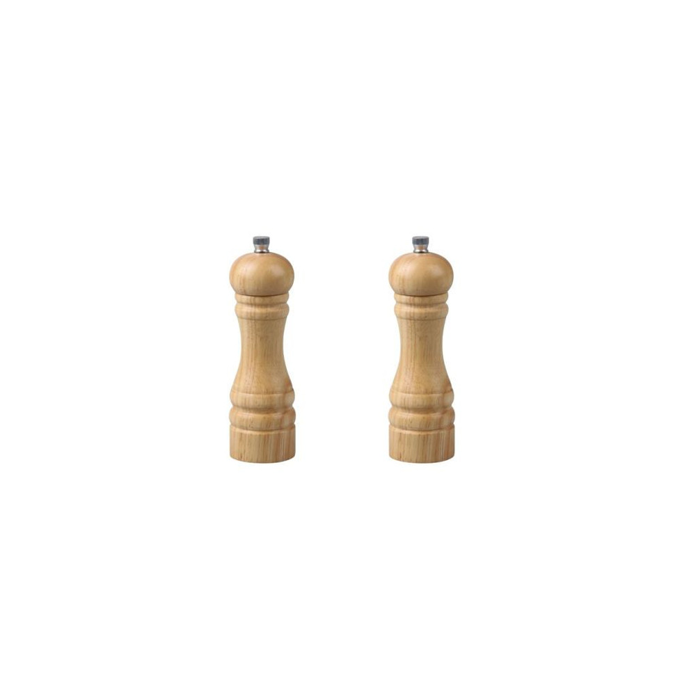 Ensemble De 2 Moulins A Poivre Manuel - Fackelmann - Fm Professional Divers - Couleur Bois - 18 Cm