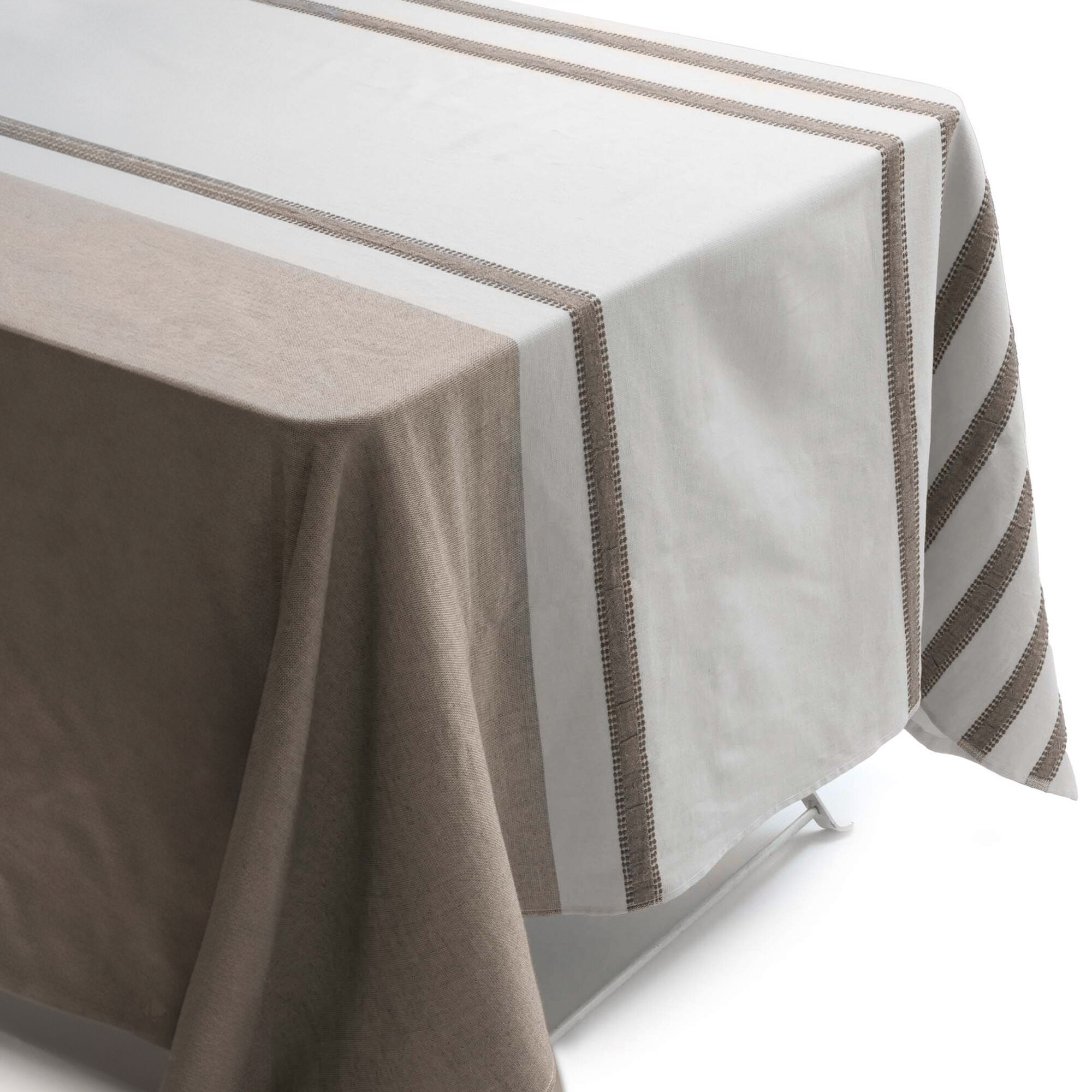 Nappe Rectangulaire En Polycoton 160x250 Cm Askel Marron Havane