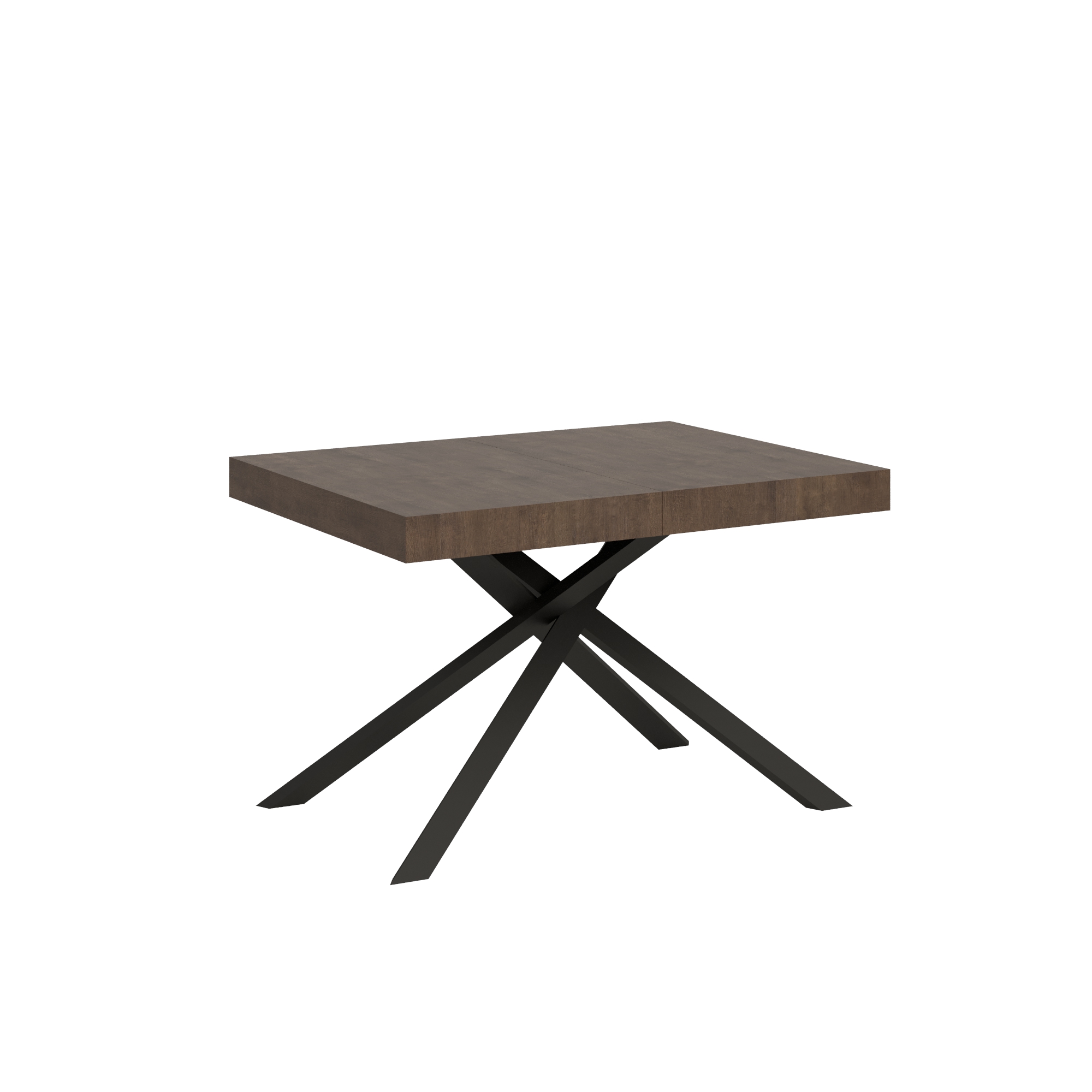 Table Extensible 120/224x90 Cm Karida Noyer Pieds Anthracite