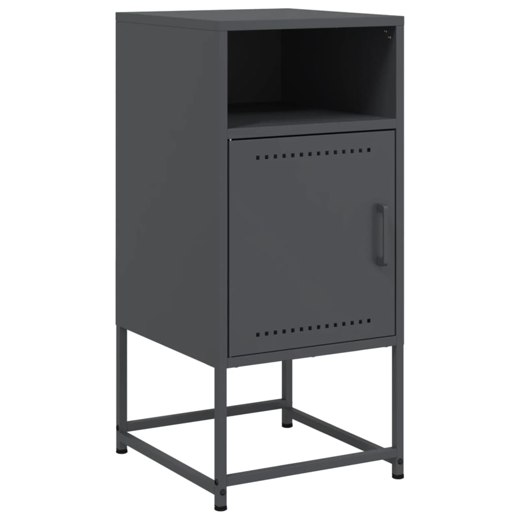 Table De Chevet Avec Compartiment De Rangement 36 X 39 X 78 Cm Acier Dec033106