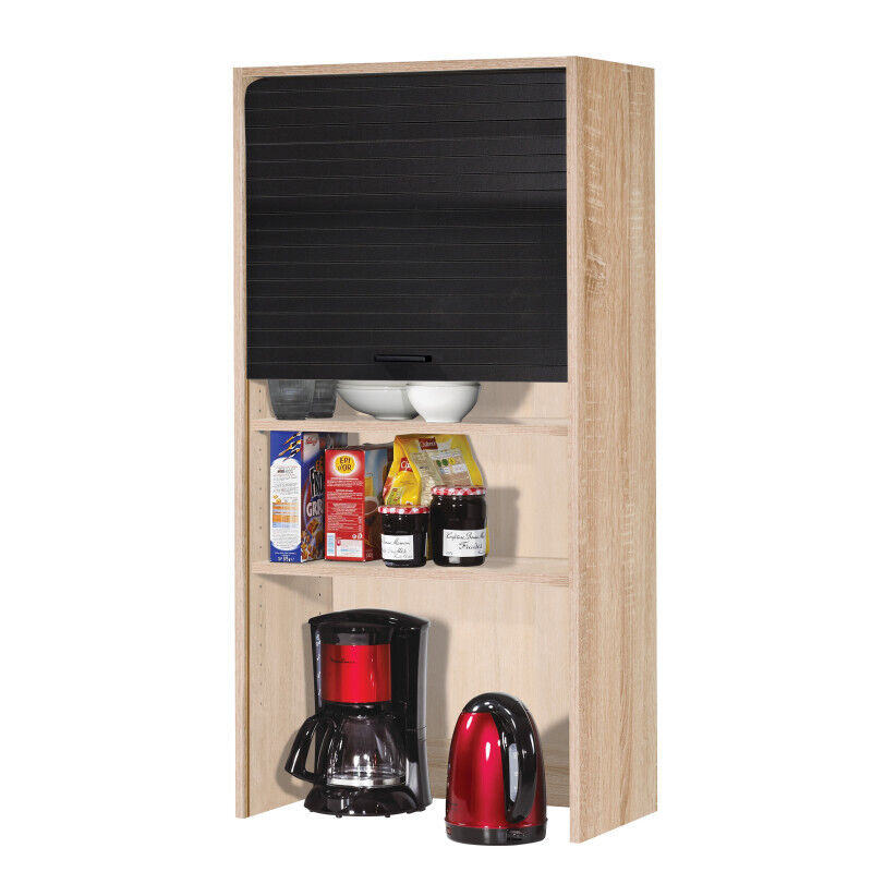 Meuble Haut Cuisine Beaux Meubles Pas Chers 60 X 123,6 X 35 Cm Chêne Noir Mélaminé Mdf