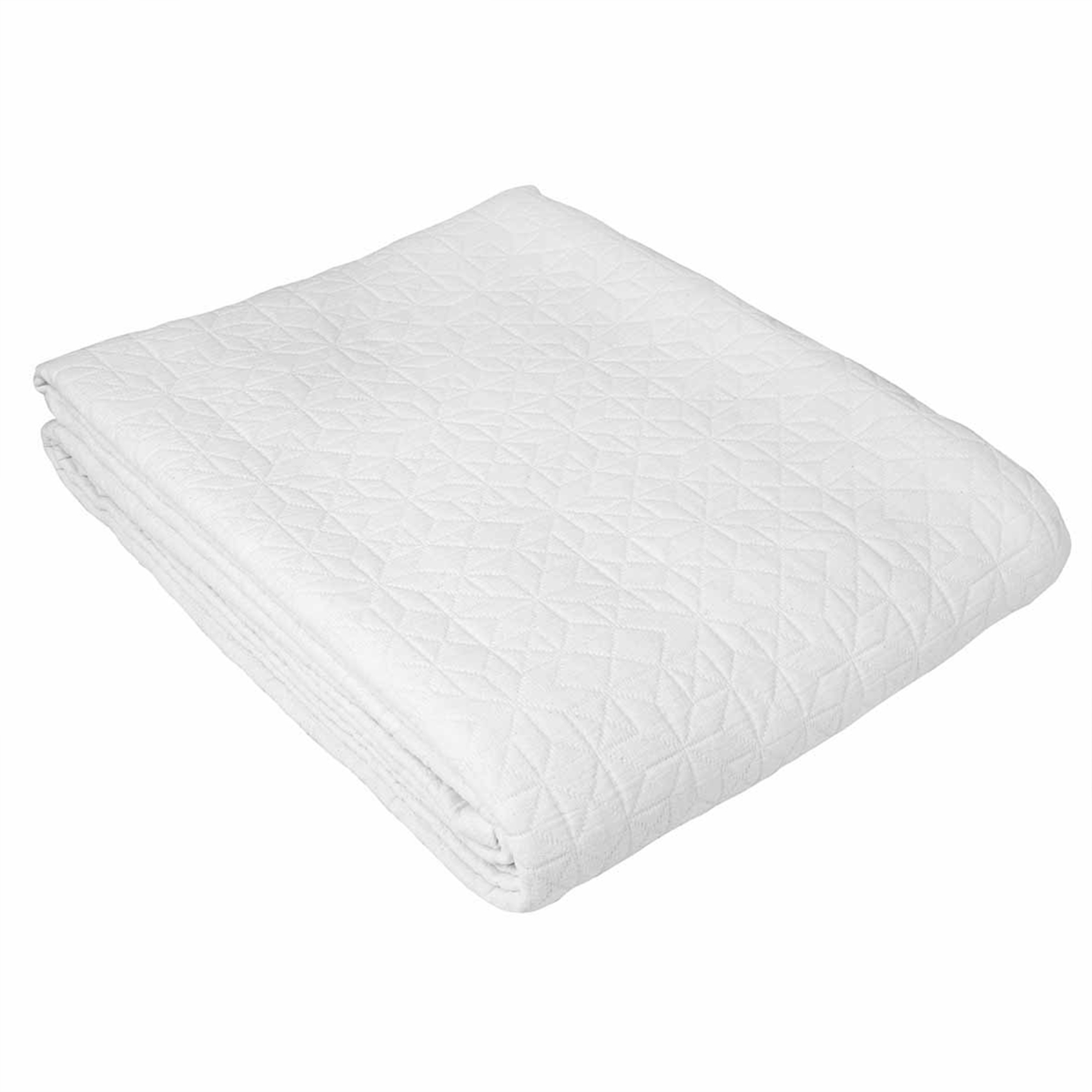 Dessus De Lit Matelassé En Polycoton Relief Texturé Blanc 230x250 Cm
