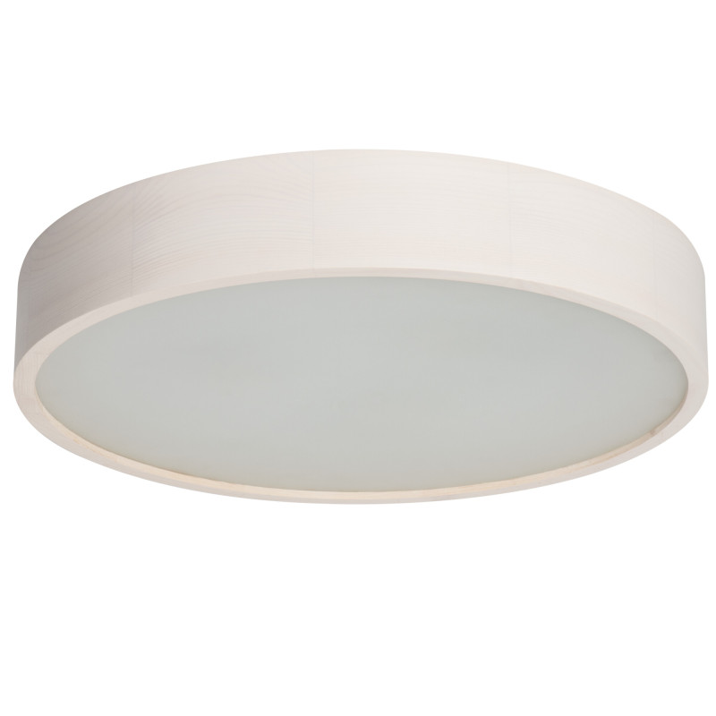 Plafonnier Jasmin - Bois & Verre Satiné - Ø475mm - Design Moderne