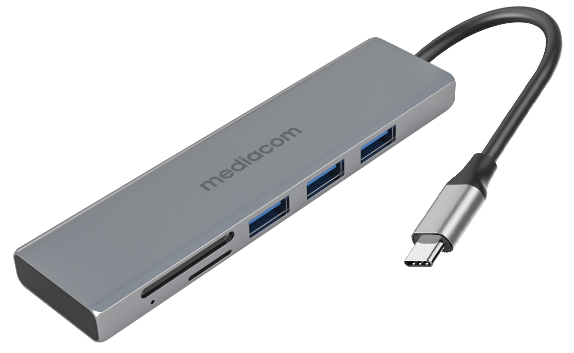 Mediacom Md-c302 Hub & Concentrateur Usb 3.2 Gen 1 (3.1 Gen 1) Type-a Aluminium