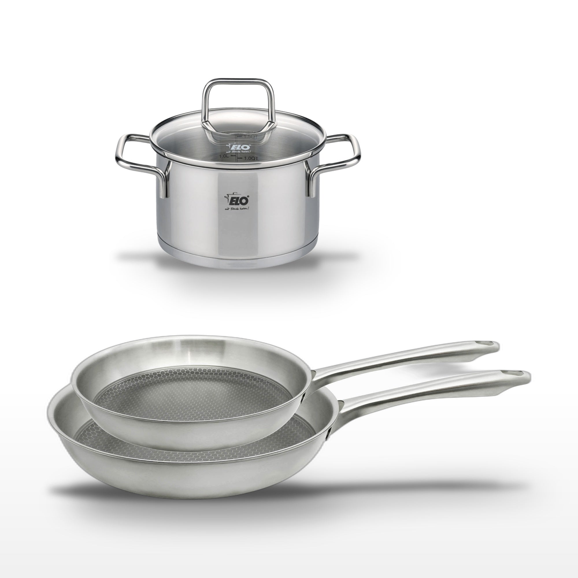 Lot De 2 Poêles 24/28 Cm Et Faitout 20 Cm Elo Relief Passion