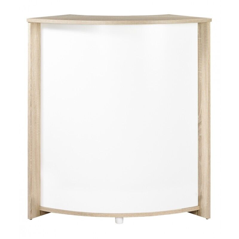 Meuble Comptoir Bar Beaux Meubles Pas Chers 3 Niches 96,7 X 104,8 X 44,9 Cm Blanc Mélaminé