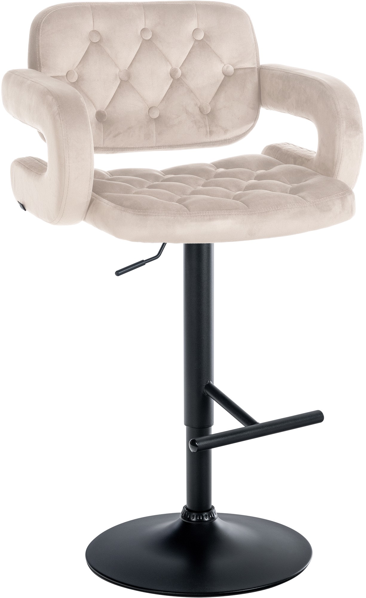 Tabouret De Bar Dublin Velours Noir Crème