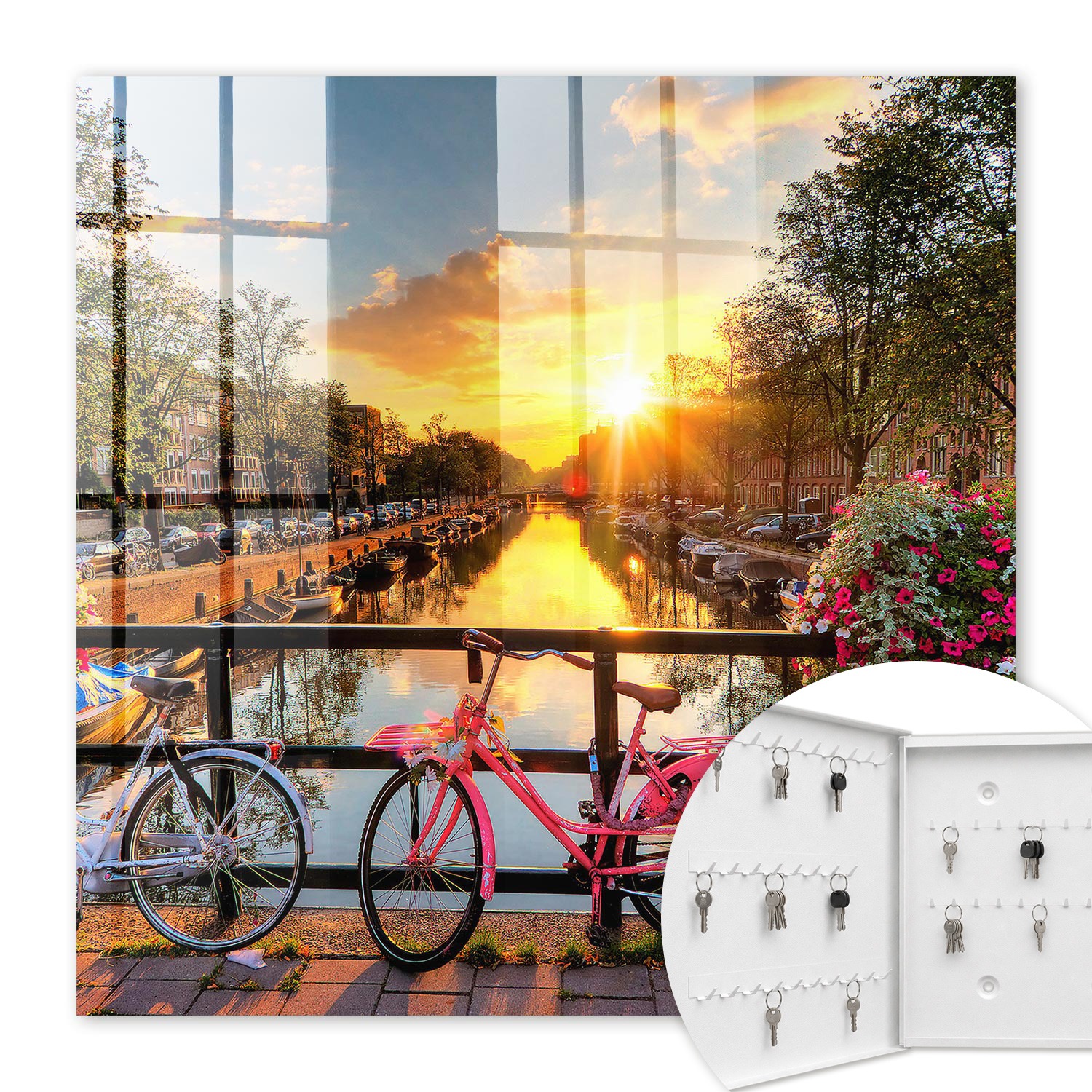 Armoire À Clés - (30 Cm X 30 Cm) - Boîte À Clés Murale - Coffret De Rangement Pour Clés - Couleur Blanche - Ouverture Vers La Gauche - Pour Maison Et Bureau - Ouest Urbain