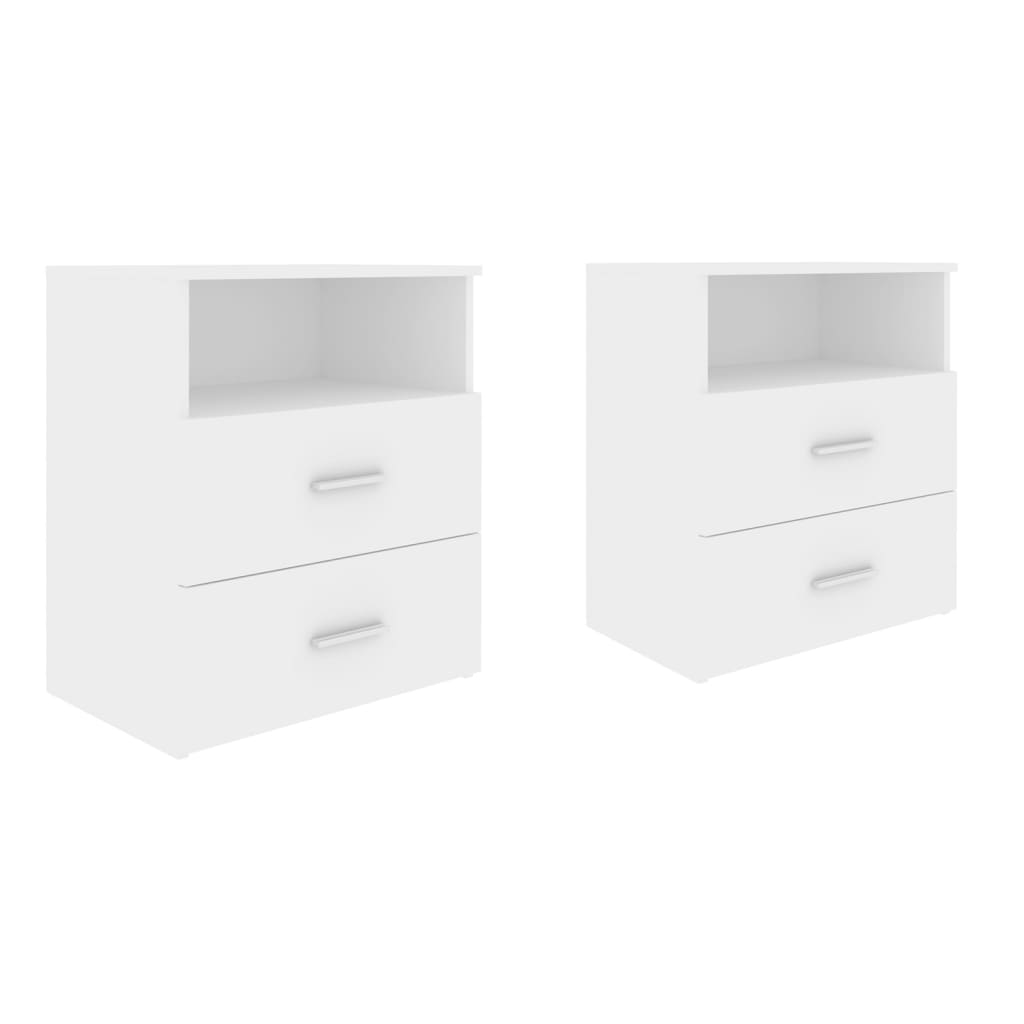 Lot De 2 Tables De Chevet Avec Deux Tiroirs Et Compartiment Ouvert 50 X Dec034972