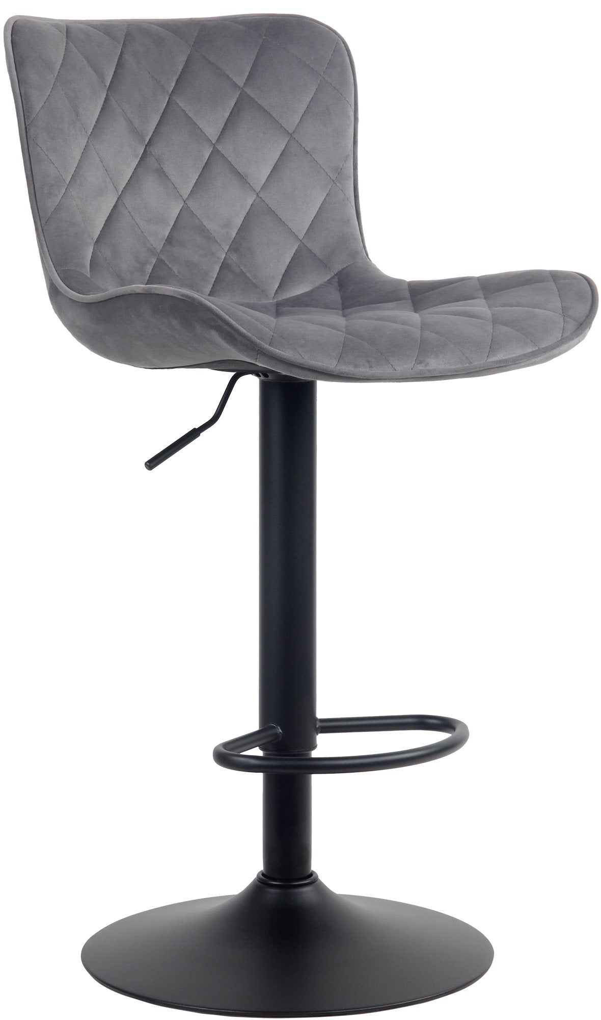 Tabouret De Bar X1 Coutures Décoratives Pied Trompette Hauteur Réglable En Métal Noir Assise 10_0004861