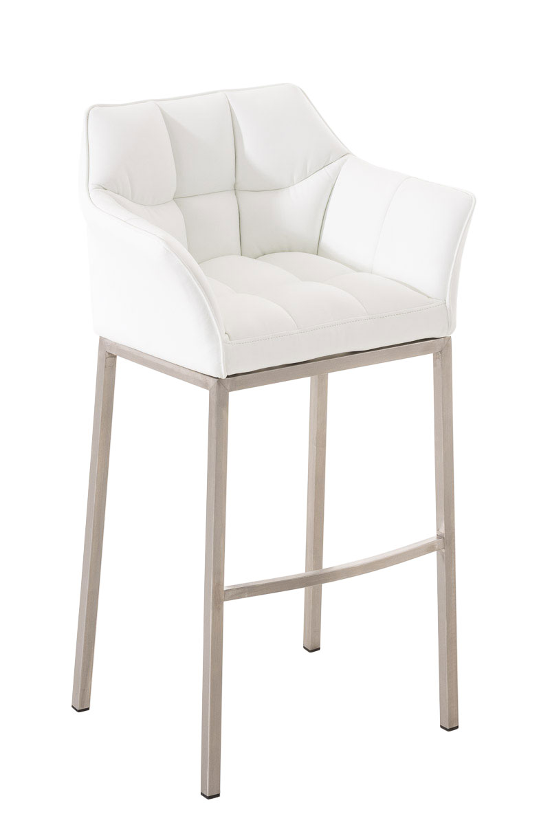Tabouret De Bar Damaso E Avec Structure À 4 Pieds Blanc