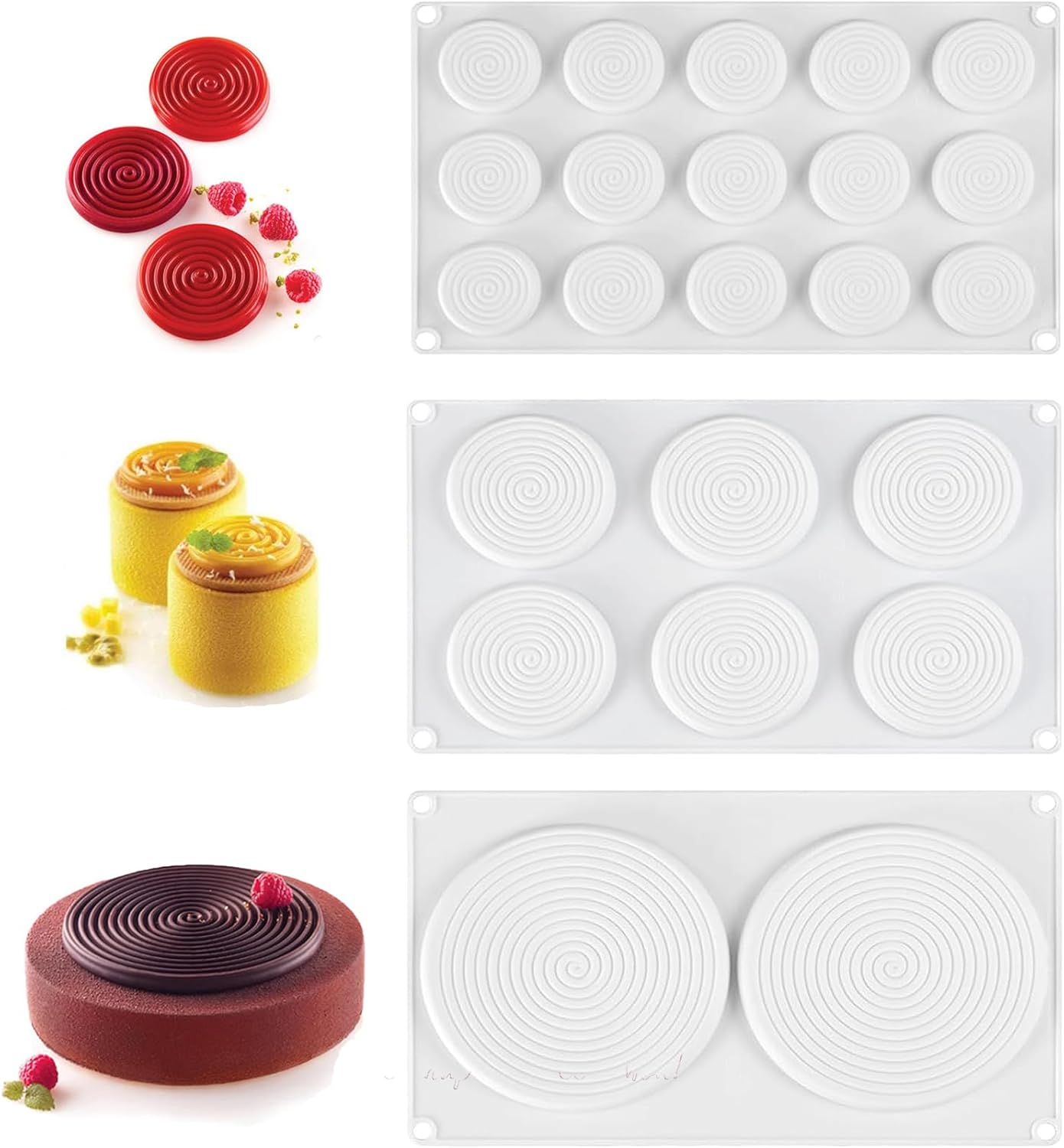 Moule Silicone Patisserie Spirale, 3d Rond