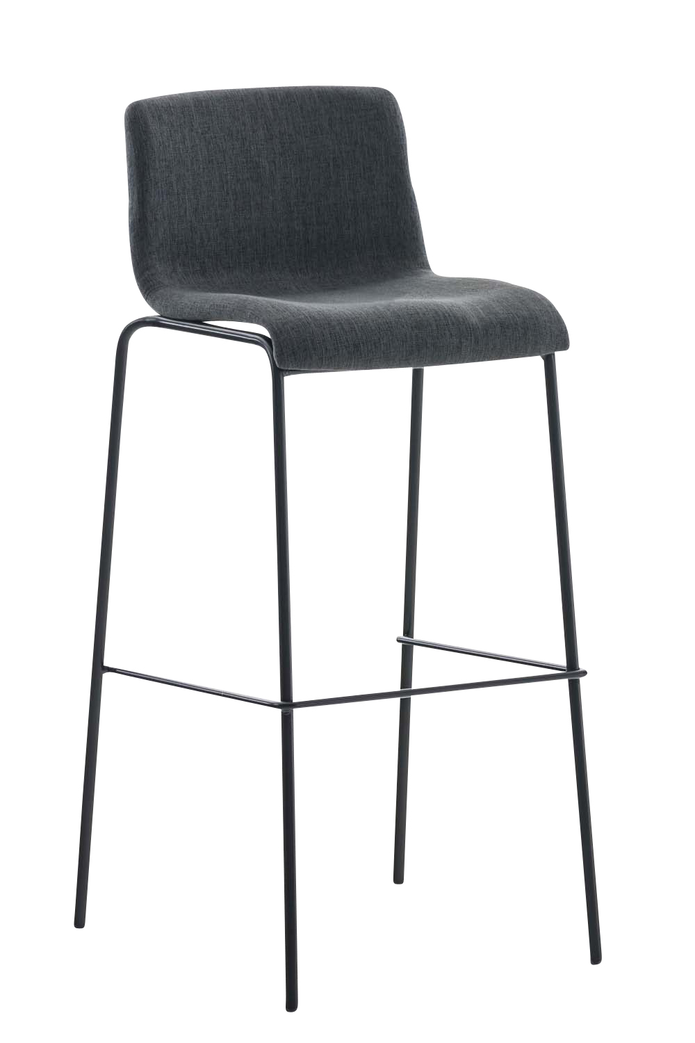 Tabouret De Bar Hoover Tissu 4 Pieds Structure Noir Gris Foncé
