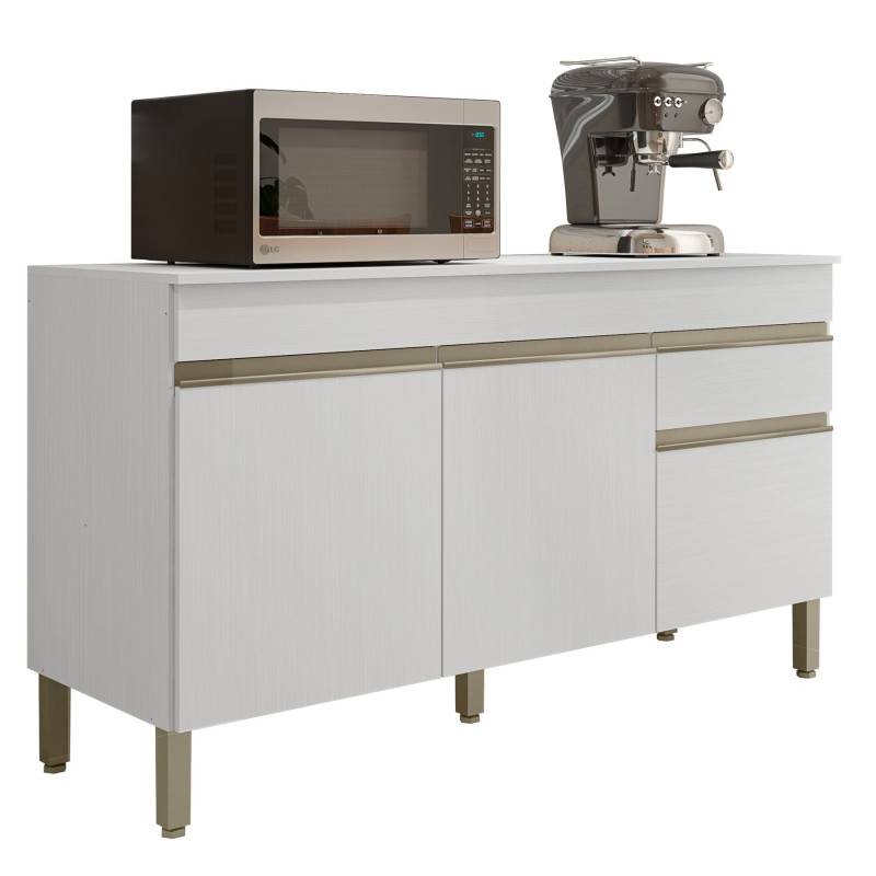 Buffet Bas Beaux Meubles Pas Chers Line 3 Portes 1 Tiroir 5 Niches Blanc Bois