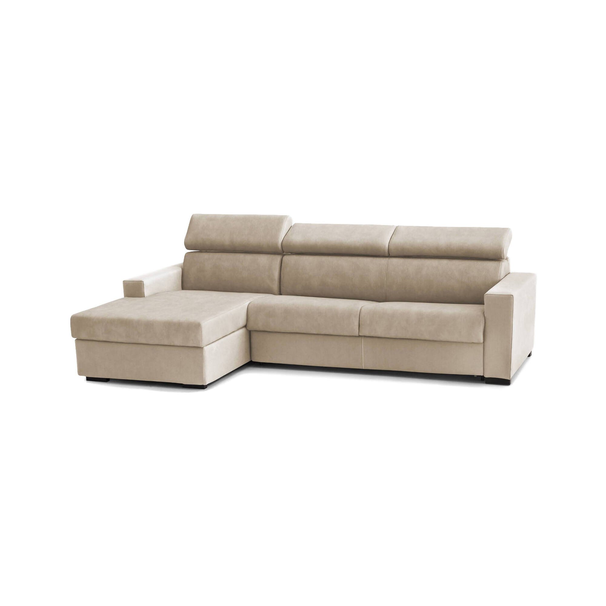 Canapé Fixe,en Tissu,beige,260x95h85 Cm