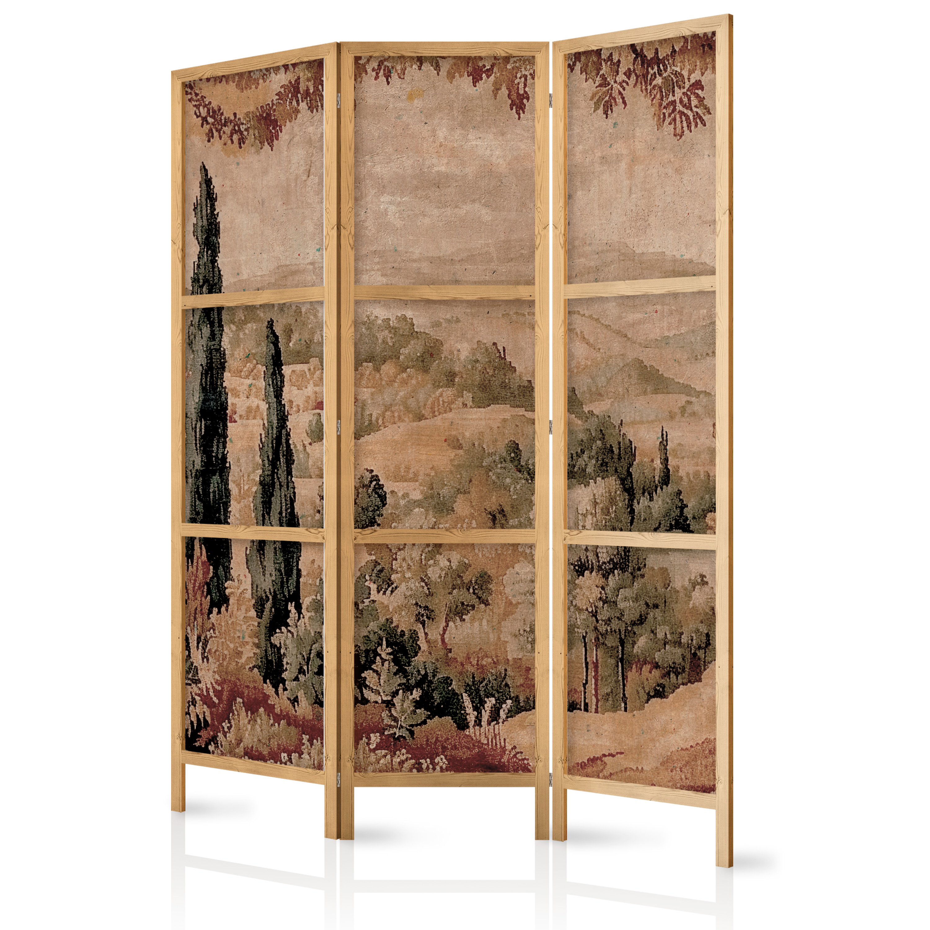 Paravent Japonais -tapisserie Ancienne À Végétation Méditerranéenne 135x172