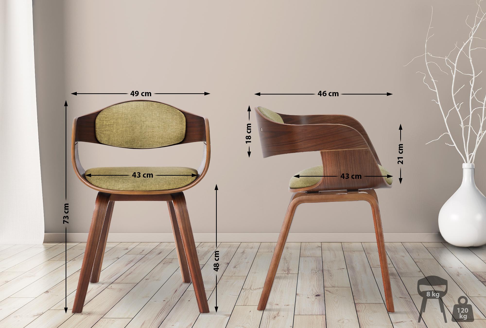 Chaise Visiteur Kingston Tissu Noyer/vert Clair