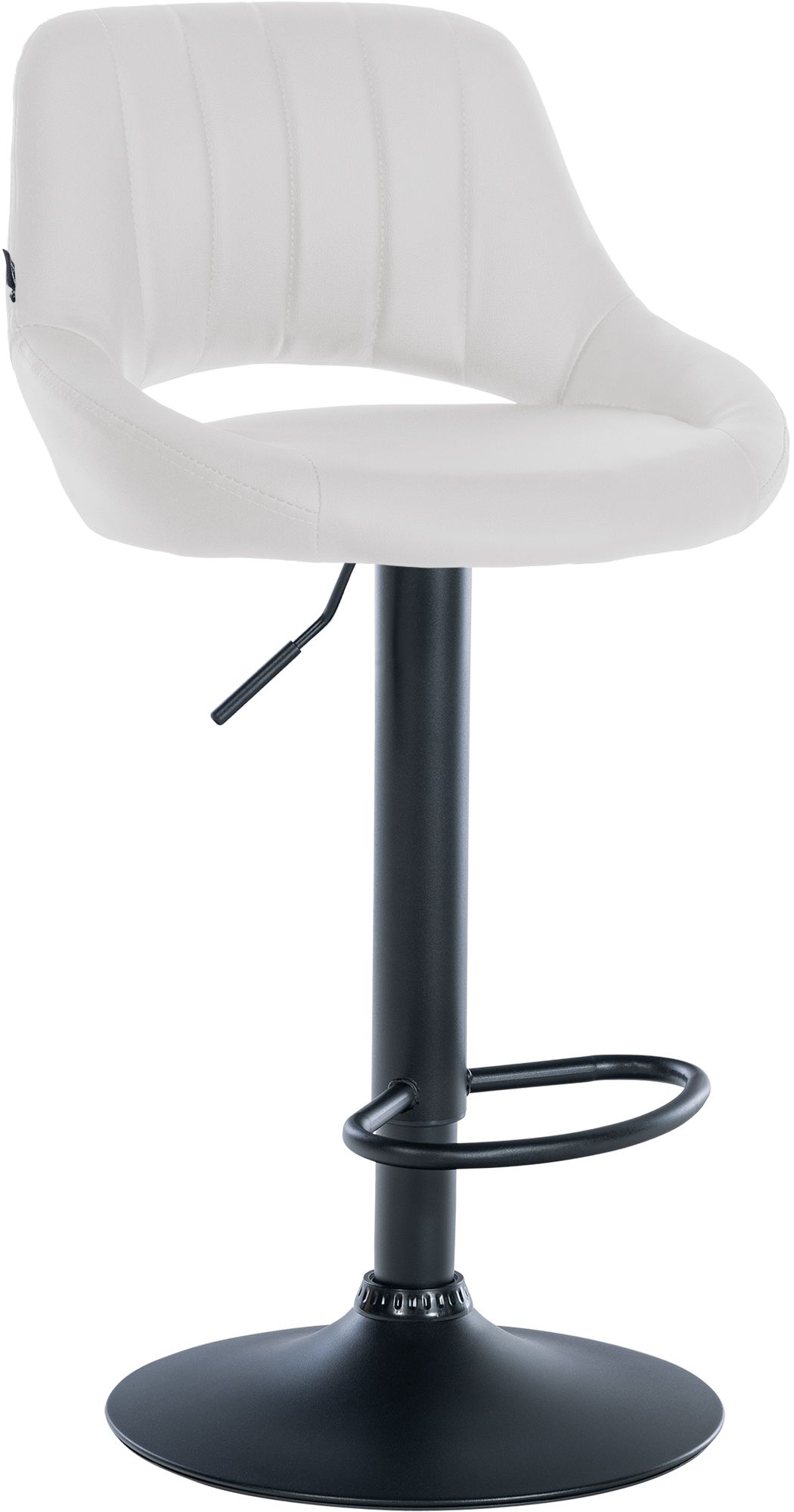 Tabouret De Bar Milet Simili Cuir Noir Blanc