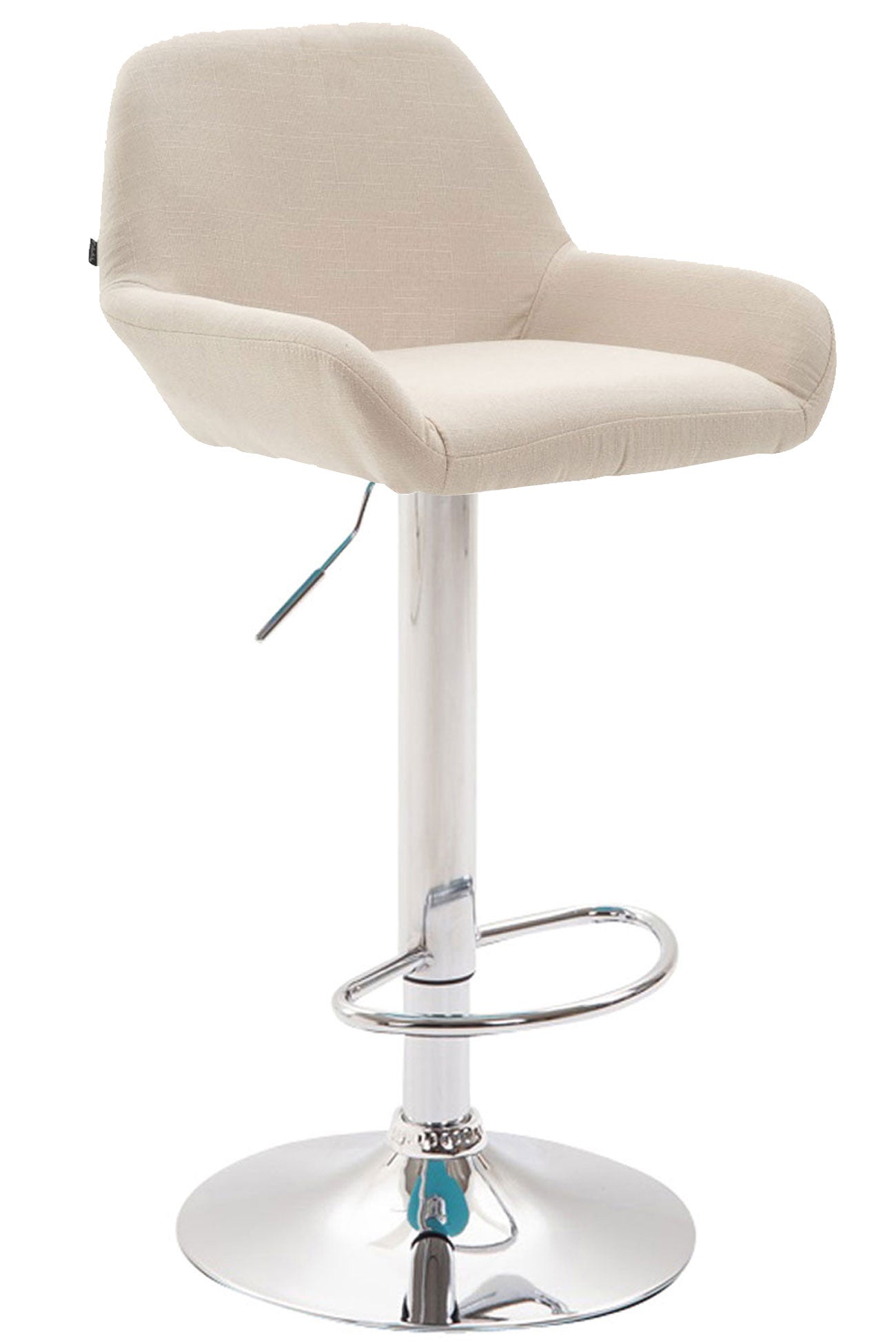 Tabouret De Bar X1 Repose-pieds En Forme D'arc En Métal Chromé Assise En Tissu 10_0004548