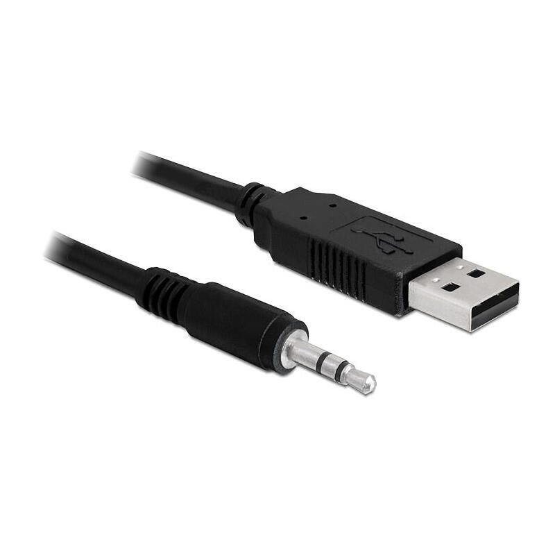 Delock Câble Usb Usb 2.0 Usb-a Mâle, Fiche Jack 3,5 Mm 1.80 M Noir 83115