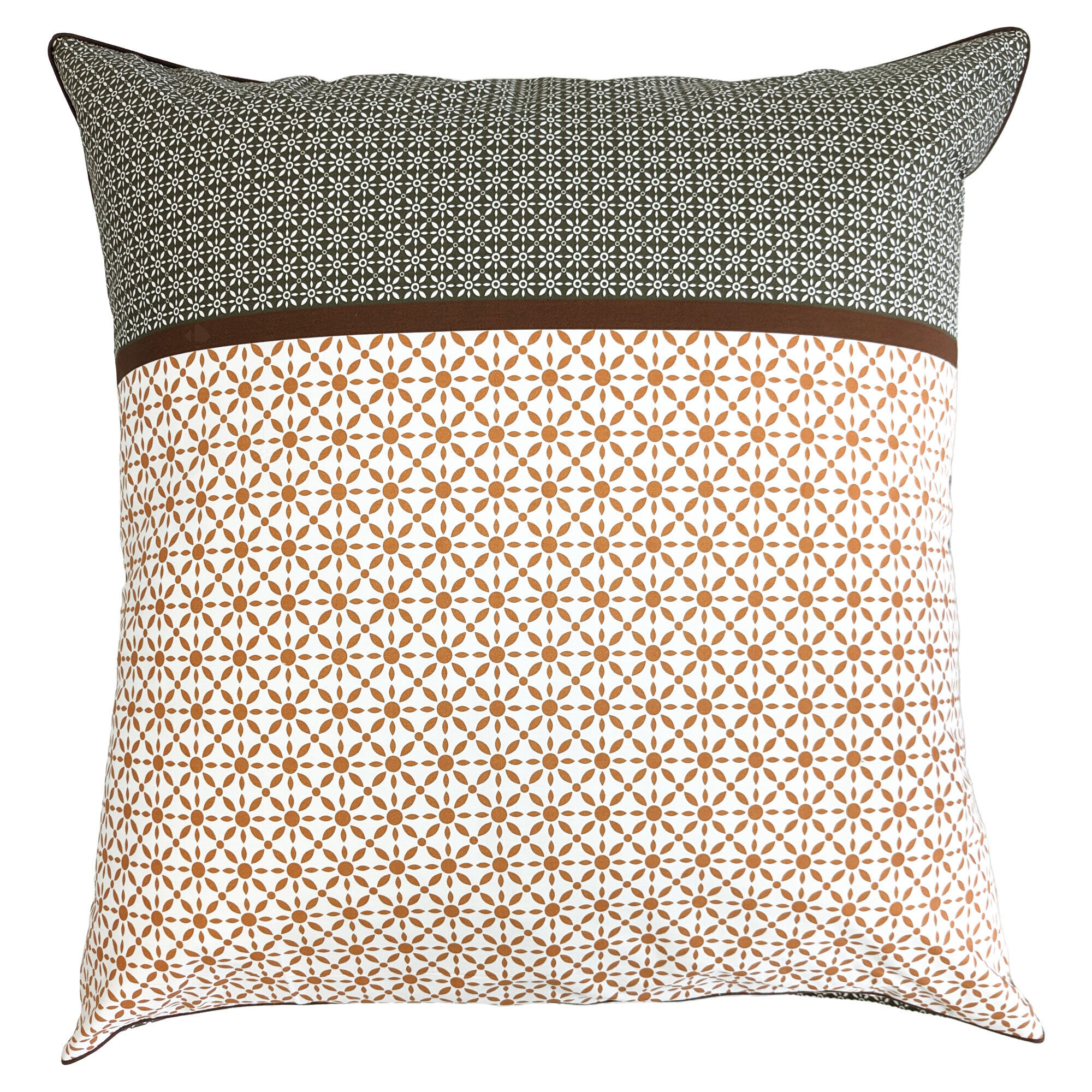 Taie D'oreiller 65x65 Cm Percale Coton Longues Fibres Gabin Marron