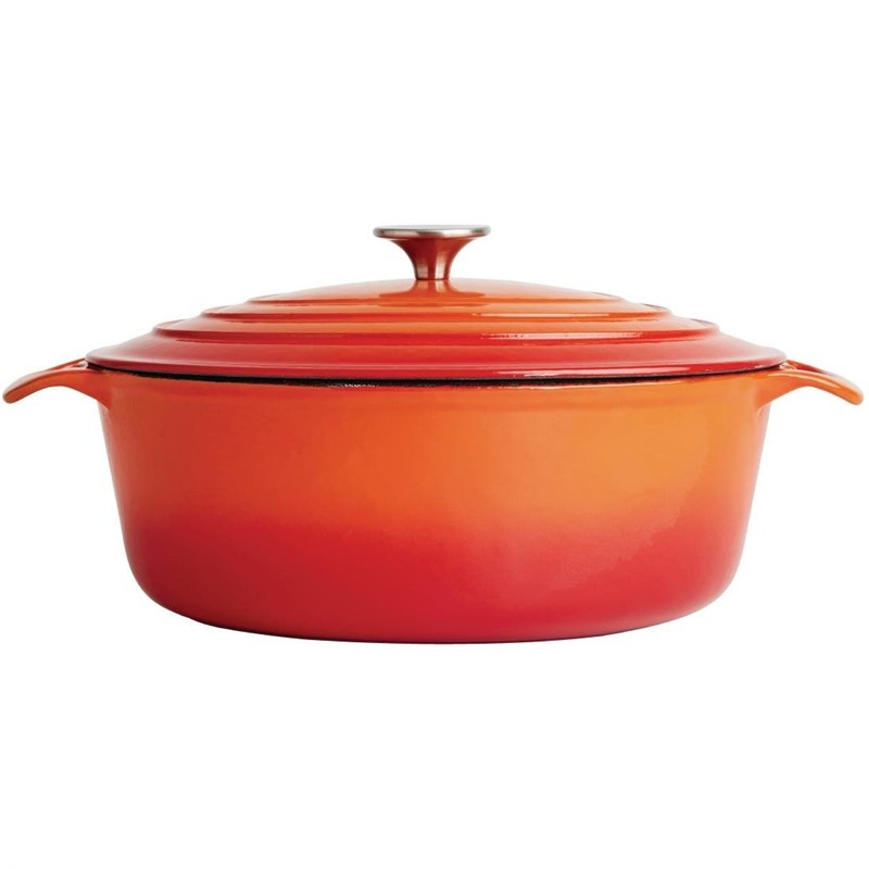 Cocotte En Fonte Ovale Orange Vogue 5 L