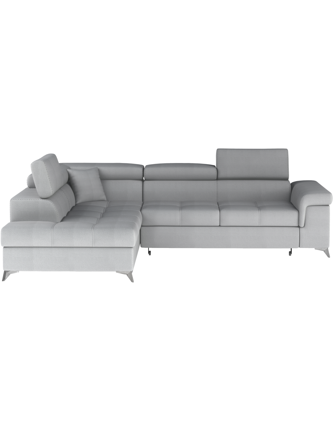 Canapé D'Angle Convertible Palazzo 4 Places Gris Clair - Angle Gauche Avec 1 Coussin