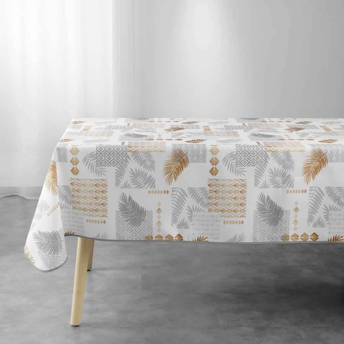Nappe Imprimée "olenna" 150x240cm Jaune & Blanc