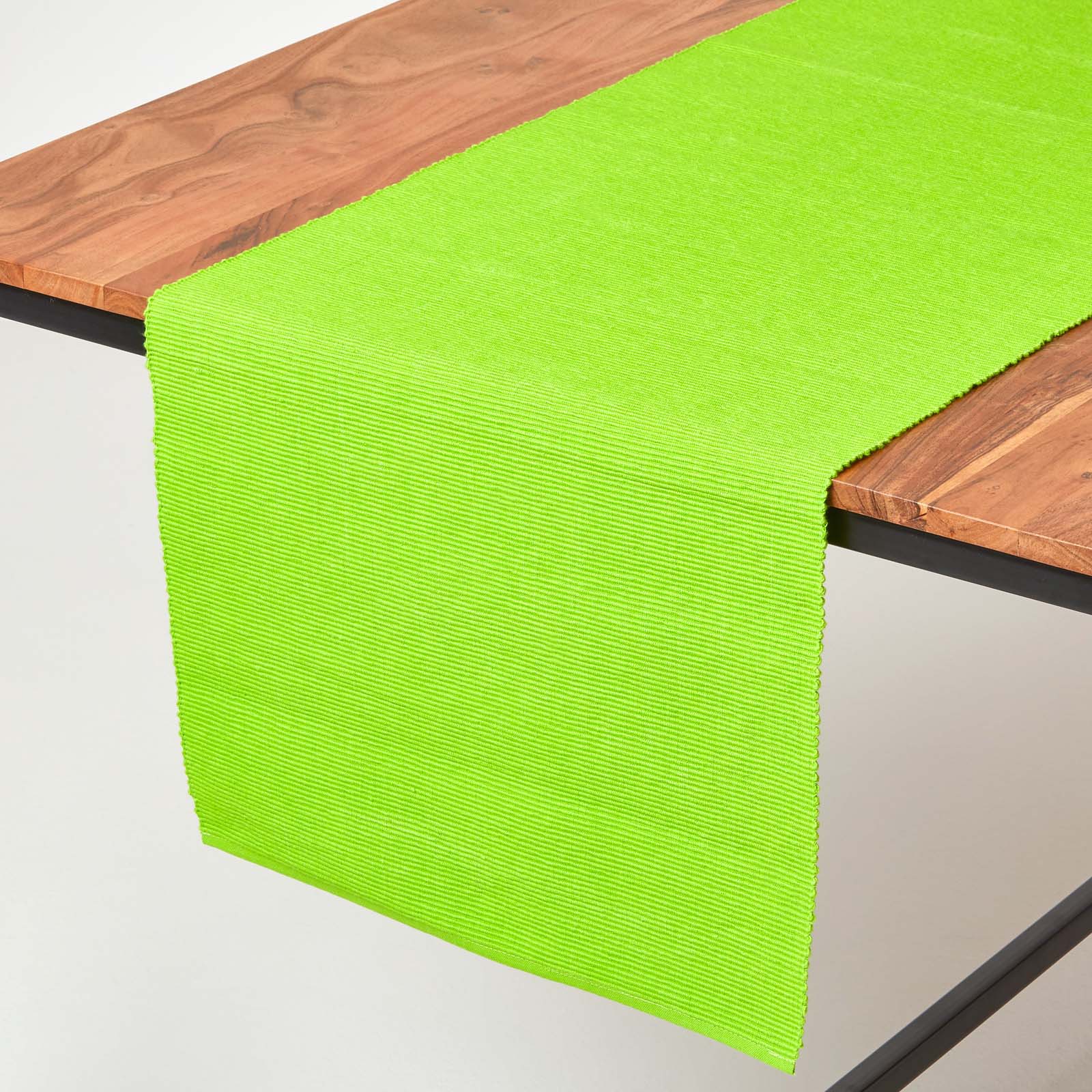 Chemin De Table En Coton Uni Citron Vert - Homescapes